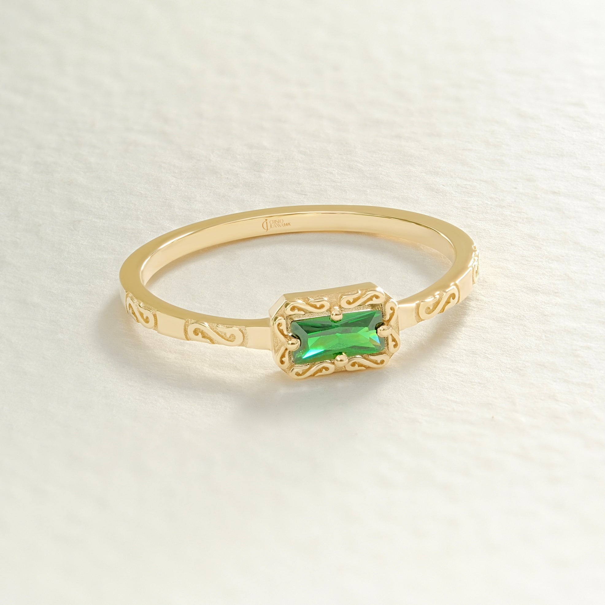 14K Solid Gold Peridot Ring, Oval Birthstone Ring with Side Diamond Band, Peridot Green Gemstone Rings for Women