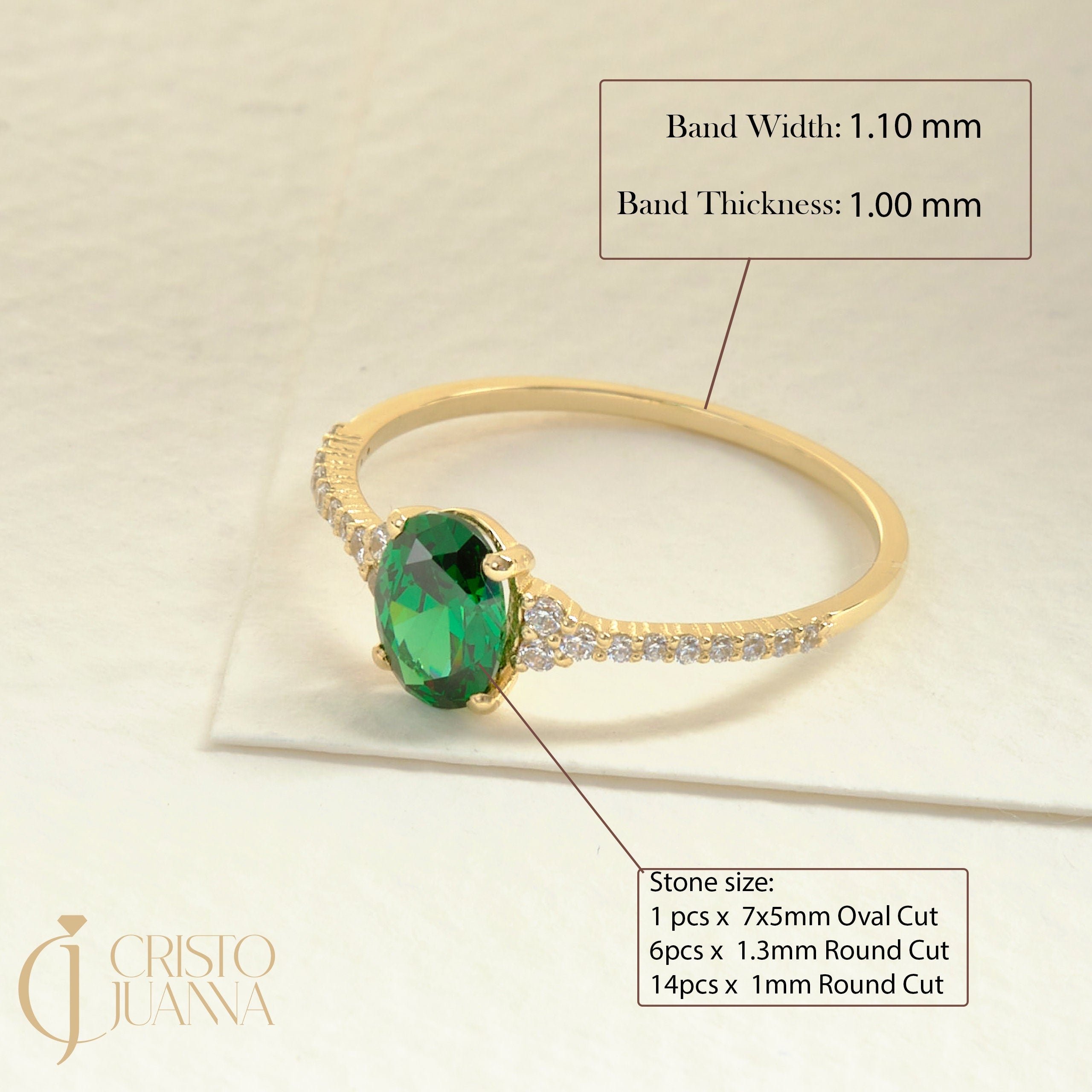 Oval Emerald Engagement Ring – 14K Solid Gold with Side Diamonds 💚✨
Refined, radiant, and meaningful — this Oval Emerald Engagement Ring brings together timeless elegance and modern sparkle. The deep green emerald at its center symbolizes love and renewal, while the shimmering side moissanites add a touch of brilliance for a truly captivating finish.