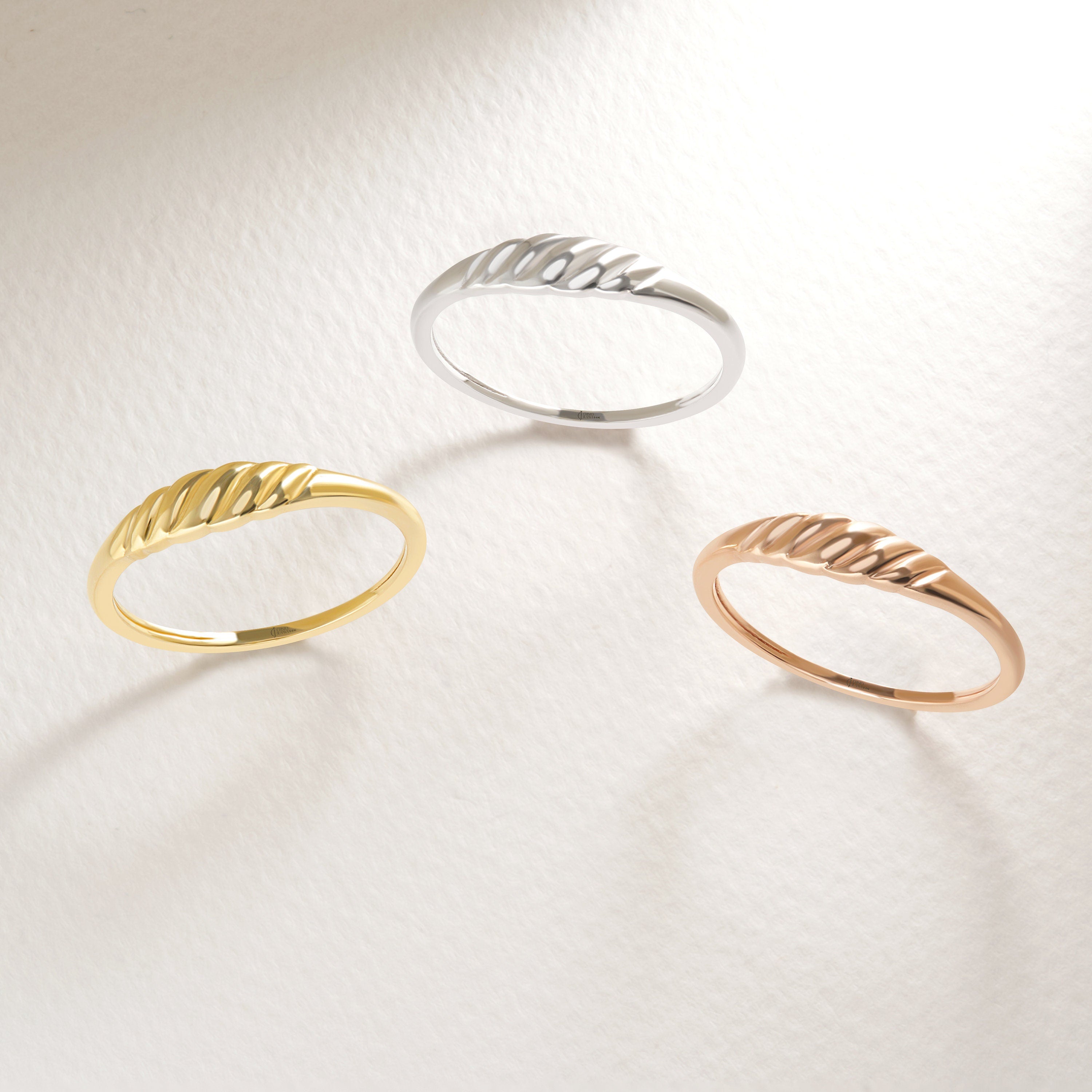 Croissant Dome Statement Ring, 14K Thick Twisted Rope Wedding Band Bride, 18K Bold Signet Ring Her, Chunky Promising Jewelry Bridal Shower