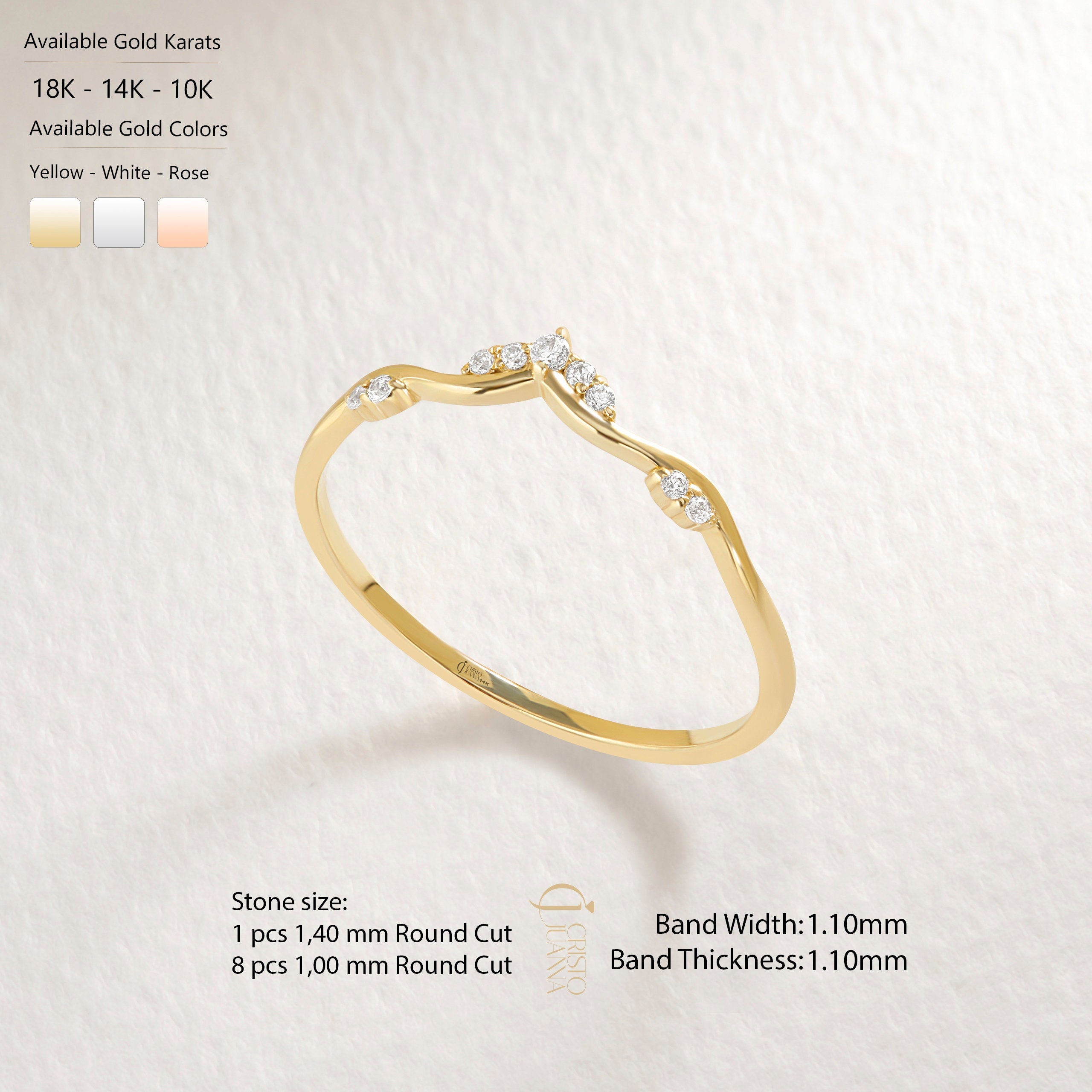 This V shape chevron ring features a diamond ring design with tiny diamond gold accents, perfect for a curved engagement or V engagement ring look. Ideal as a nesting promise ring, wishbone ring women love, or a contour wedding 18k band. Whether for bridesmaid bridal style or a wedding delicate 14k band, this thin dainty band 10k adds timeless sparkle.