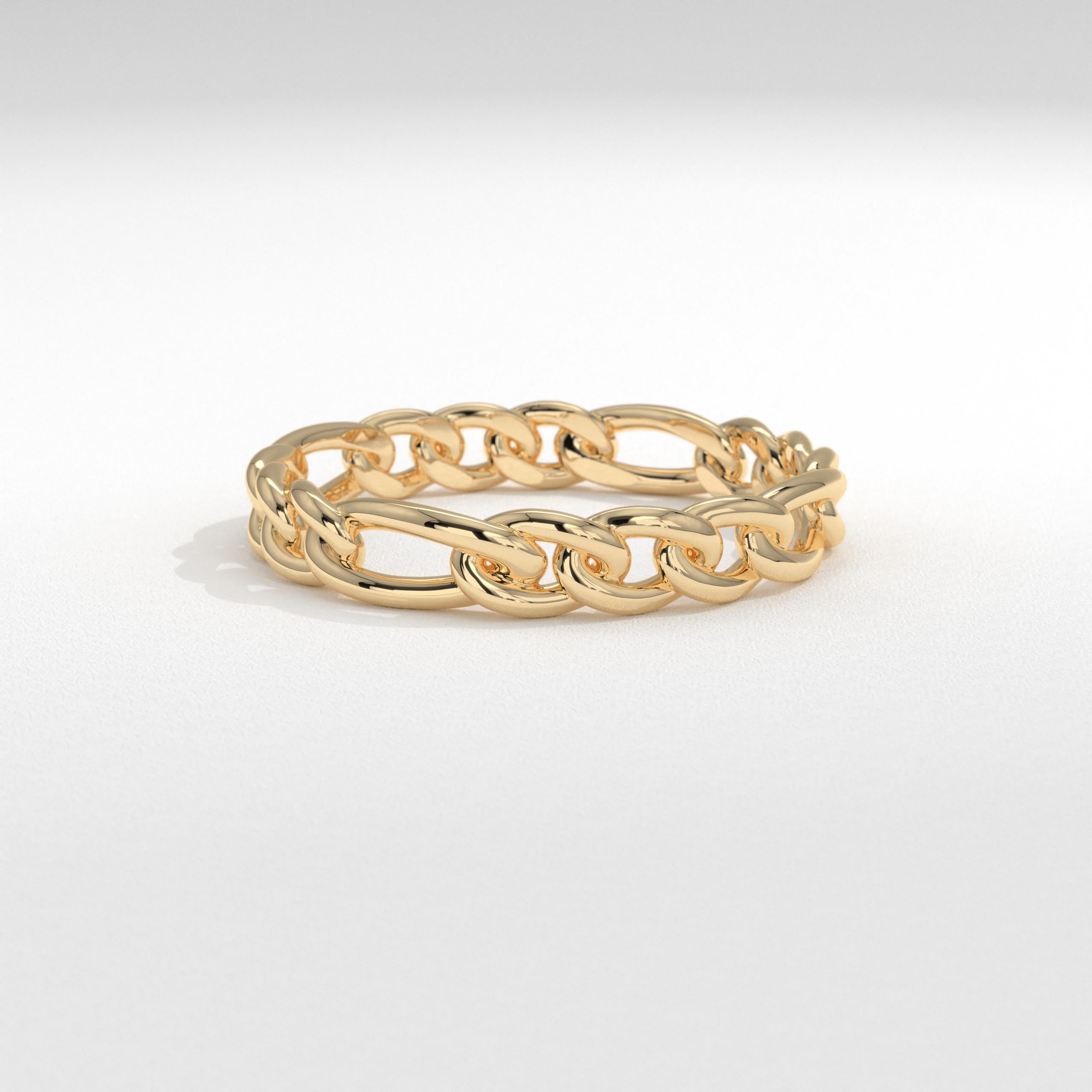 Bold yet graceful, this open chain link ring is a refined statement piece. Crafted as a gold multi link ring or link stackable band, its form balances strength and elegance. From a soft bold chain ring to a thick chained ring, every curve reflects intention. Designed in link chain ring 18k and custom ring gold 14k options, it suits bridal engagement or everyday daily wear.