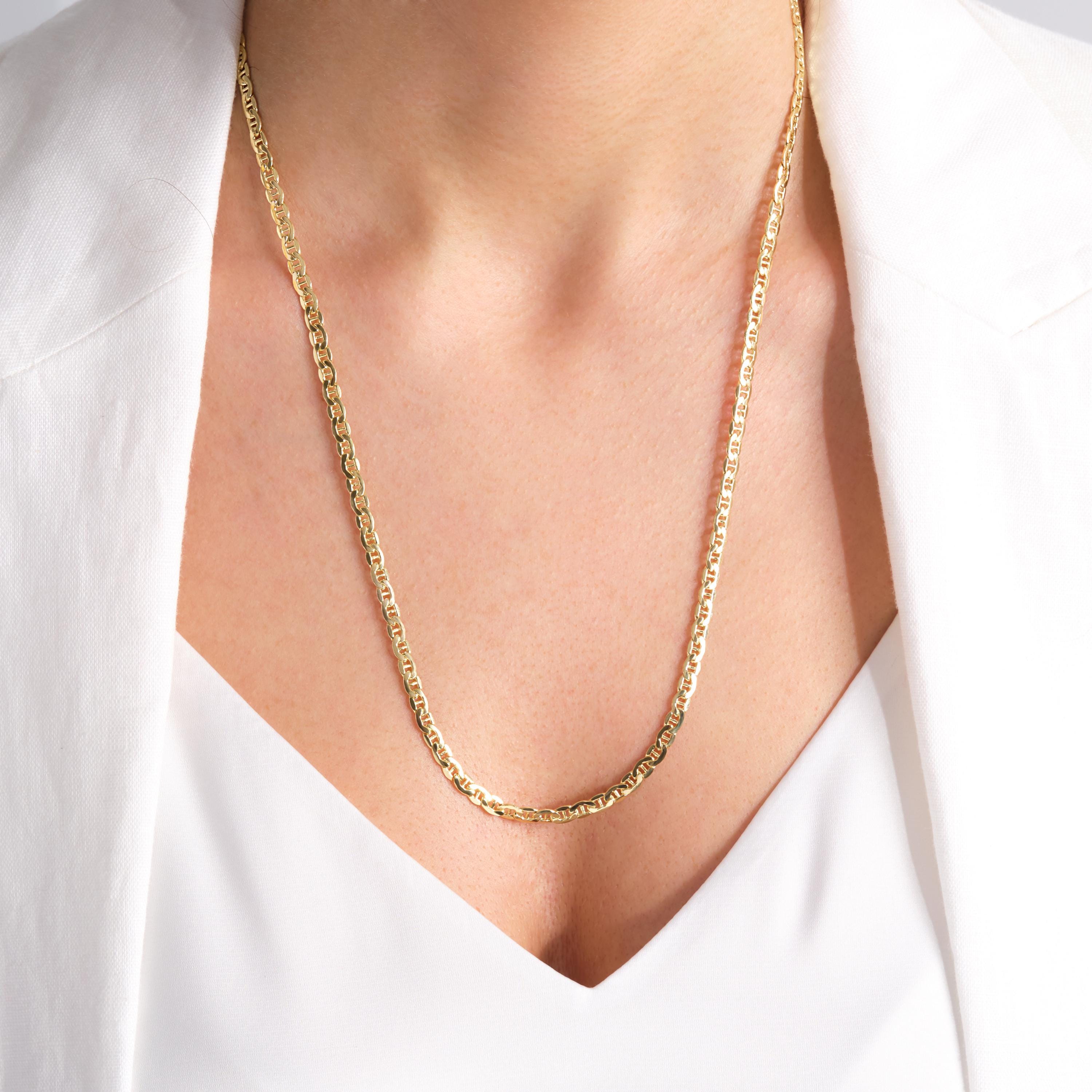Anchor Chain Necklace β 14K Solid Yellow Gold Mariner Chain πβ
A timeless essential, this flat anchor chain necklace is crafted from genuine 14K solid gold for everyday elegance and strength. Its 3.5 mm width creates the perfect balance between minimal and statement, making it ideal for layering or wearing solo. A refined design that speaks of sophistication, style, and confidence.