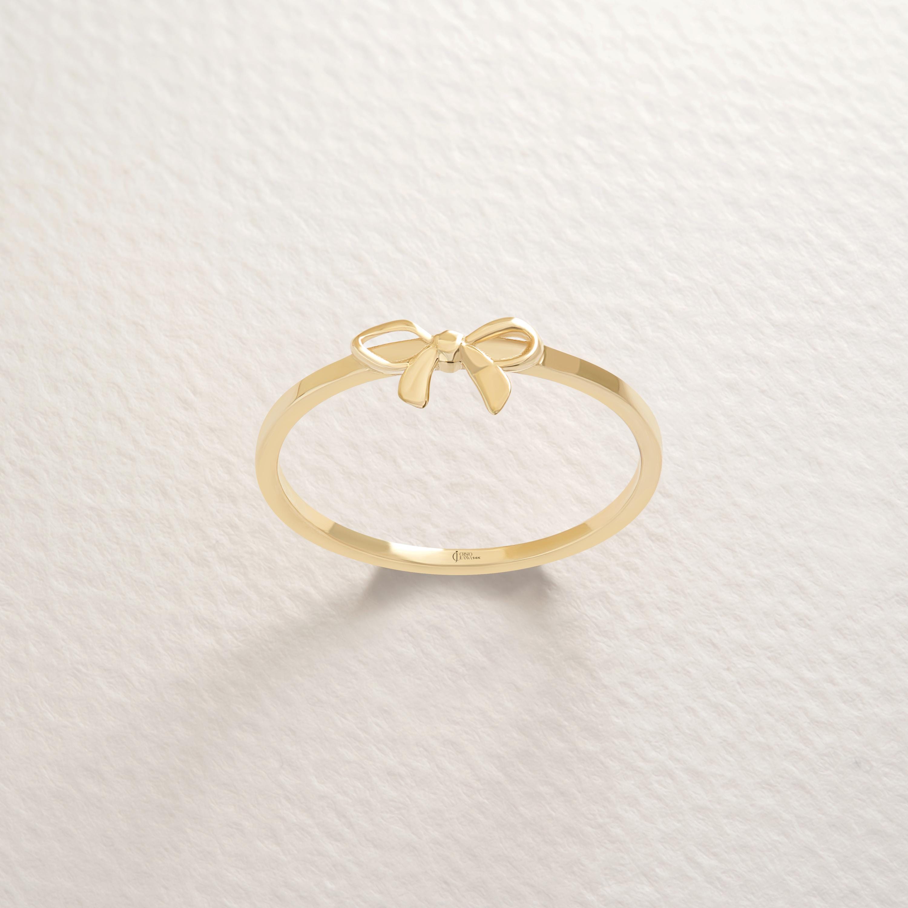Ribbon Bow 14K Solid Gold Ring – Dainty Bowtie Stacking Ring for Women 🎀✨
Sweet, feminine, and full of charm — this Ribbon Bow Ring is the perfect symbol of elegance and connection. Handcrafted from solid 14K gold, the delicate bowknot design makes it a timeless choice for stacking, gifting, or celebrating your closest bonds.