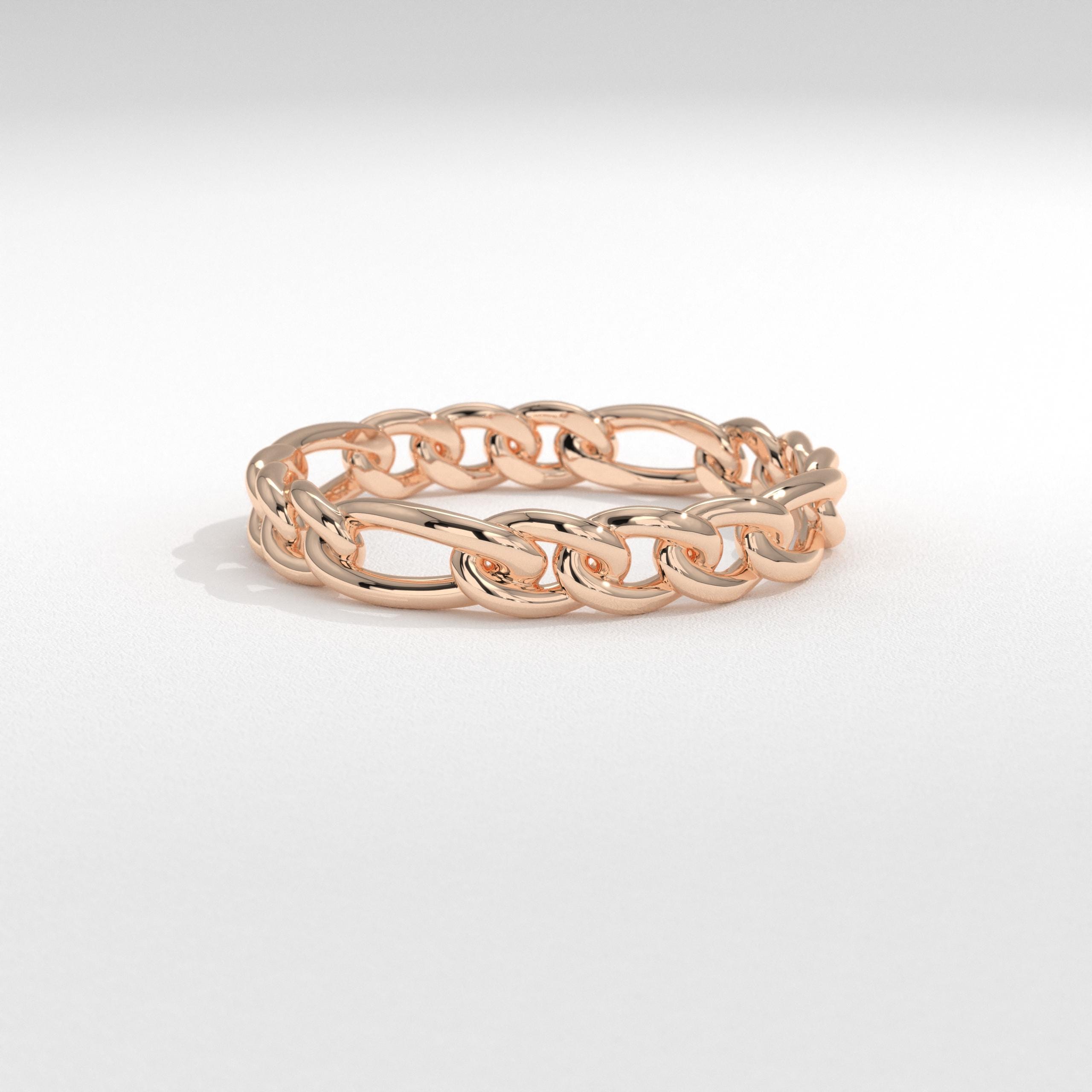Bold yet graceful, this open chain link ring is a refined statement piece. Crafted as a gold multi link ring or link stackable band, its form balances strength and elegance. From a soft bold chain ring to a thick chained ring, every curve reflects intention. Designed in link chain ring 18k and custom ring gold 14k options, it suits bridal engagement or everyday daily wear.