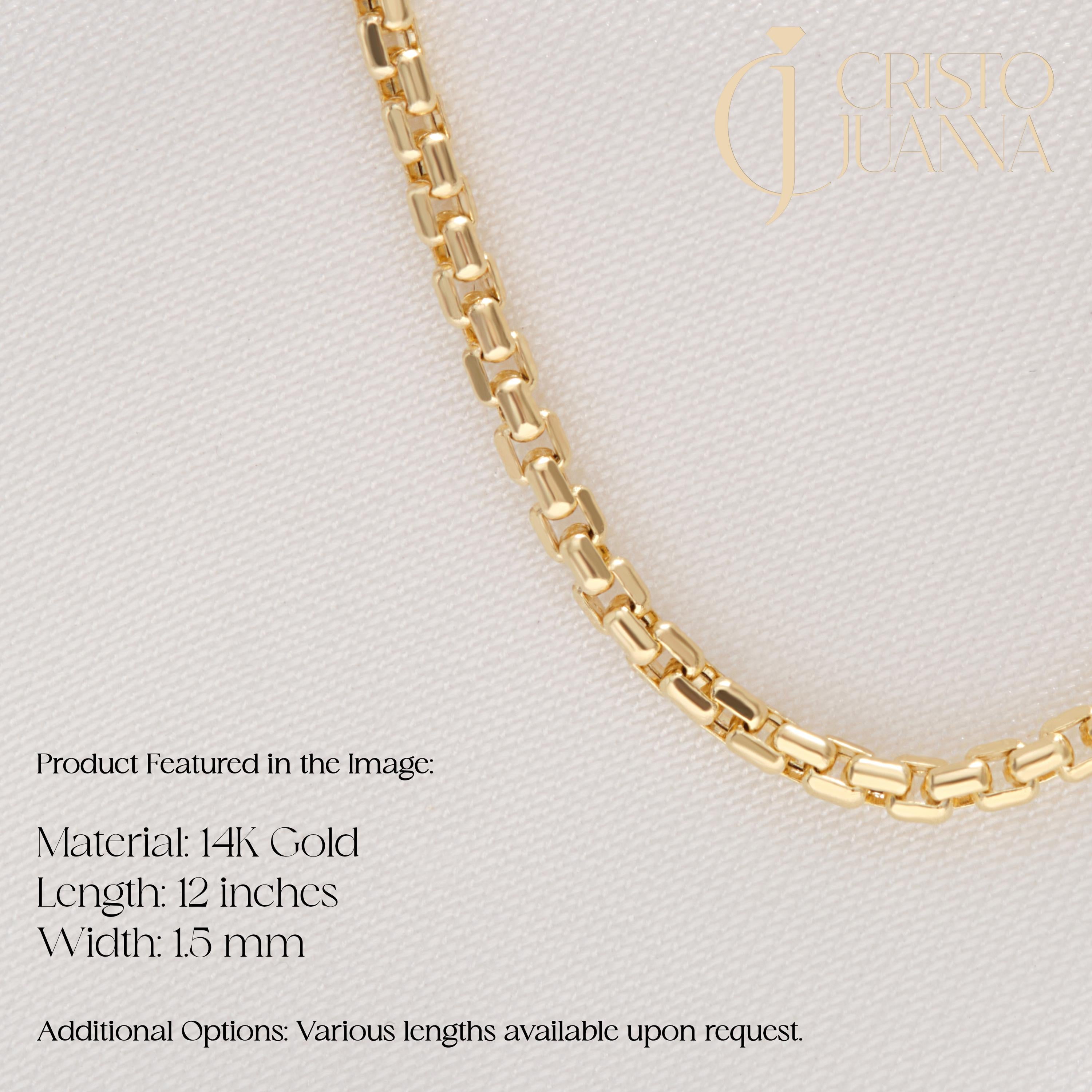 1.5mm Cable Chain Necklace 14K Solid Gold – Dainty Everyday Link Chain for Charms & Pendants 💛✨
Elevate your everyday look with this minimalist 1.5mm cable chain necklace, crafted in genuine 14K solid gold. Perfect for layering, wearing solo, or adding your favorite charm or pendant.