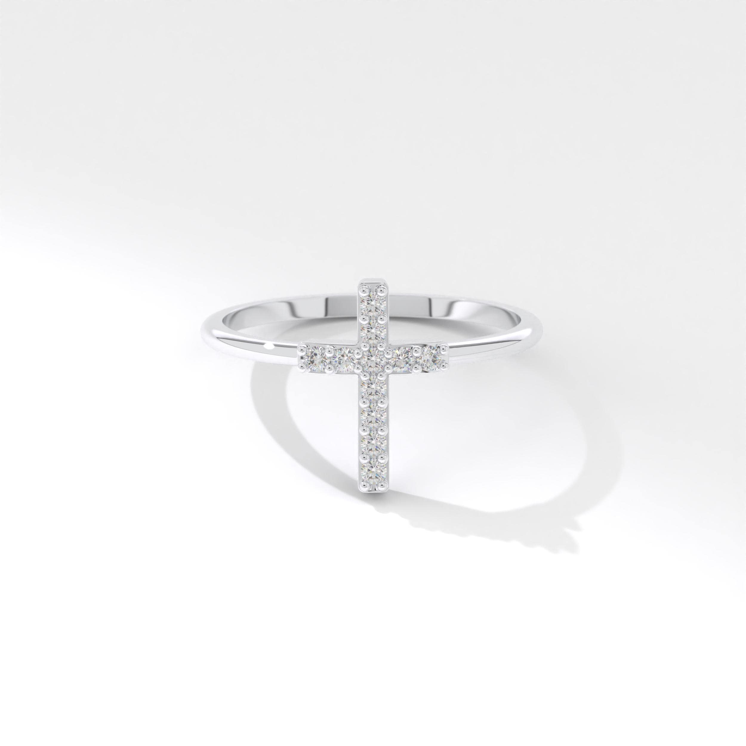 Cross Diamond Stackable Ring – 14K Solid Gold Christian Minimalist Band ✝️✨
Celebrate your faith with elegance. This thin 14K gold band features a sideways cross made of sparkling moissanite or diamond stones — perfect for stacking or wearing solo as a meaningful reminder of love and devotion.