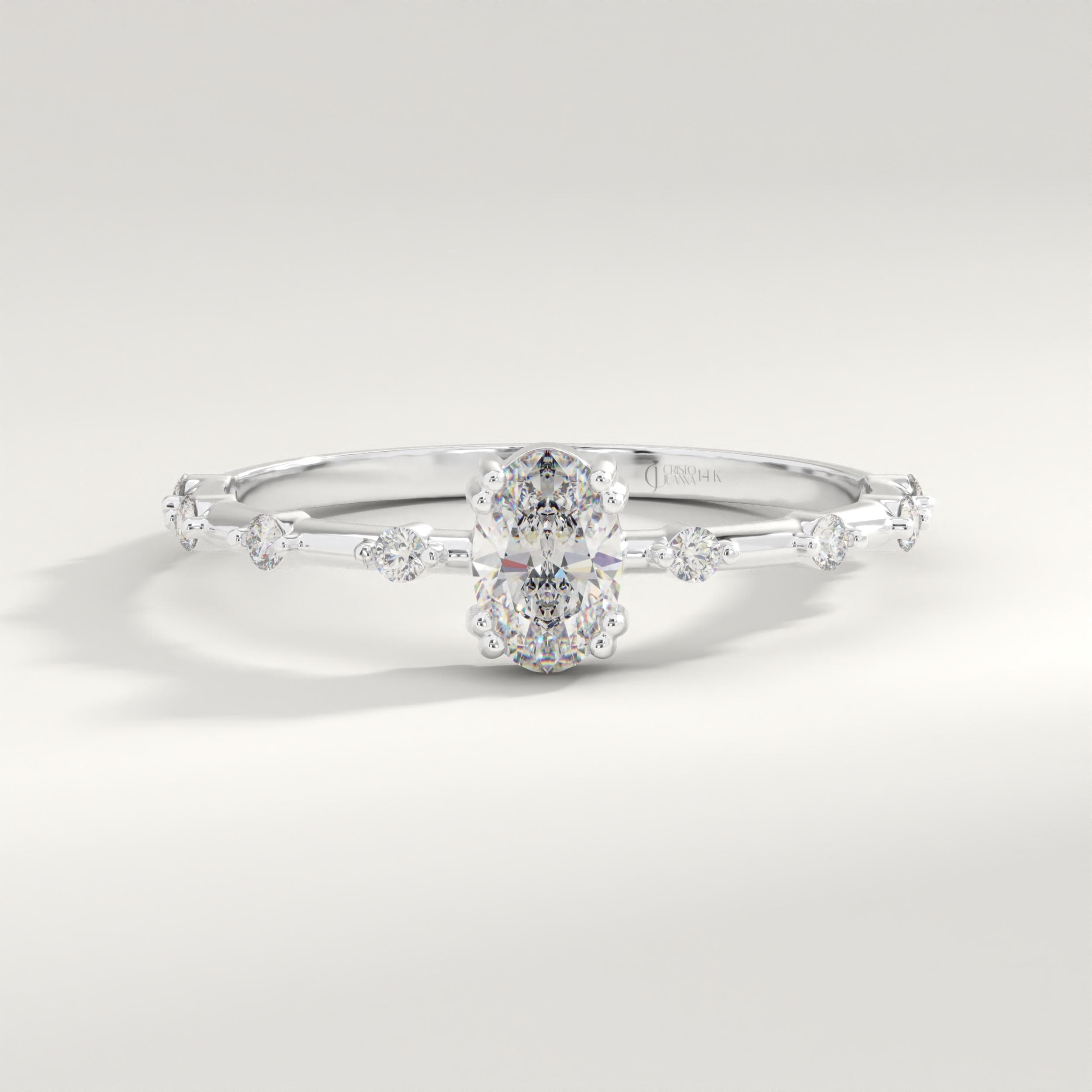 Oval Diamond Engagement Ring – 14K Solid Gold Art Deco Band 💍✨
Timeless elegance meets handcrafted beauty in this Oval Diamond Engagement Ring, designed in a vintage-inspired Art Deco style. Featuring a brilliant 6x4 mm oval-cut diamond (or moissanite) and delicate side stones, this ring radiates refinement from every angle.