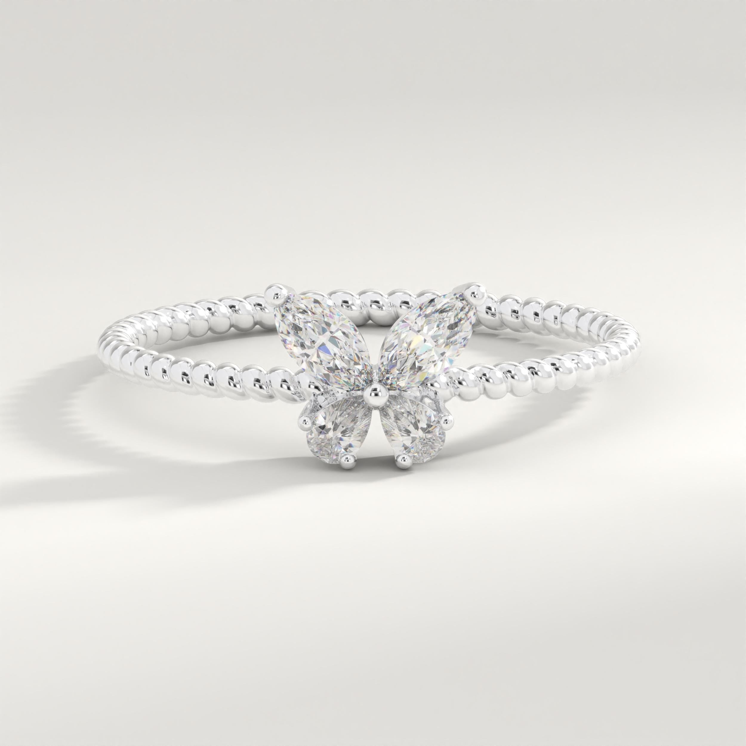Marquise Diamond Butterfly Ring – 14K Solid Gold ✨💎
This stunning butterfly-inspired diamond ring features marquise and pear-cut stones forming delicate wings atop a braided gold band. A perfect mix of nature’s grace and timeless beauty — ideal for brides, bridesmaids, or anyone who loves elegant sparkle. 🦋💍