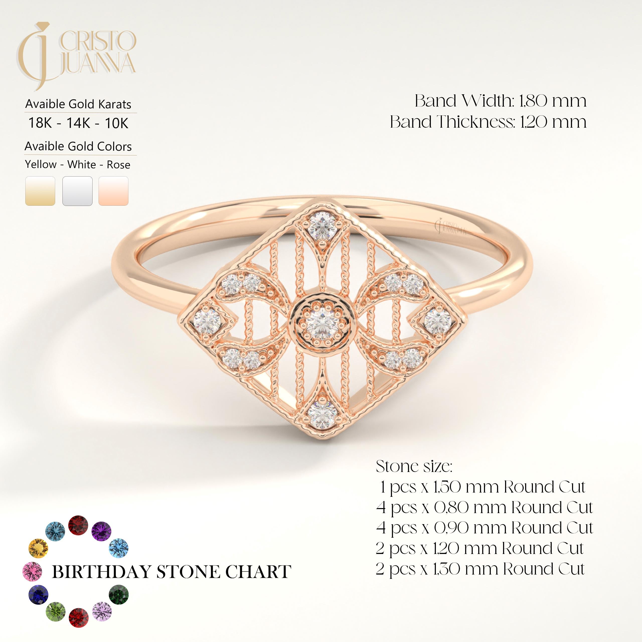 Rhombus Signet Ring – 14K Solid Gold Sun & Moon Open Band 💫✨
This Rhombus Signet Ring redefines modern minimalism with celestial charm. Designed in a unique geometric kite shape, it features delicate diamond accents that capture the balance of sun and moon energy — symbolizing harmony, transformation, and inner strength.