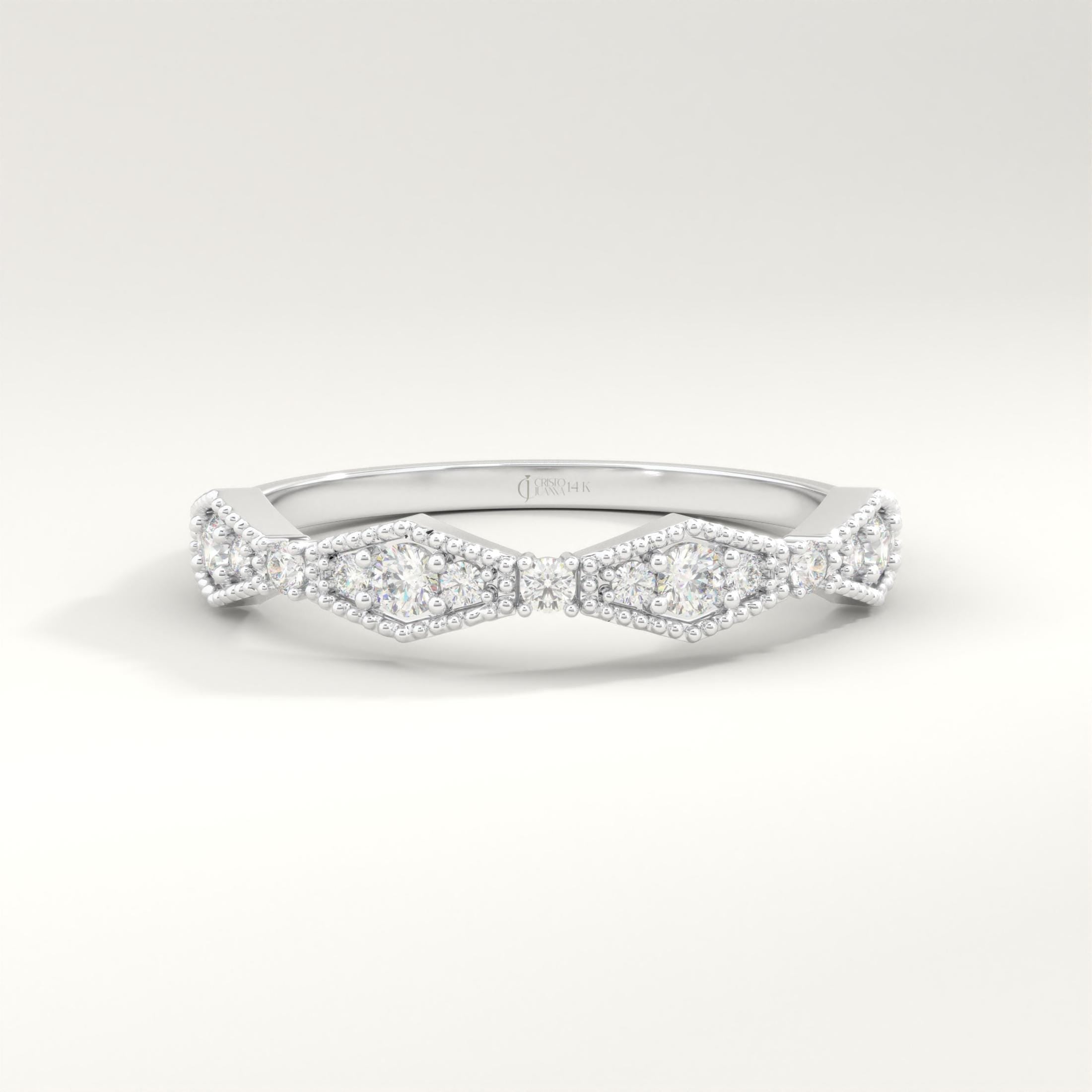 Petite Diamond Wedding Ring – 14K Solid Yellow Gold ✨💍
A dainty and timeless piece for your special day — this Petite Diamond Wedding Ring shines with elegance and simplicity. Its wavy half eternity design and delicate sparkle make it perfect for everyday wear or as a stacking band. Ideal for brides who love understated luxury 💫