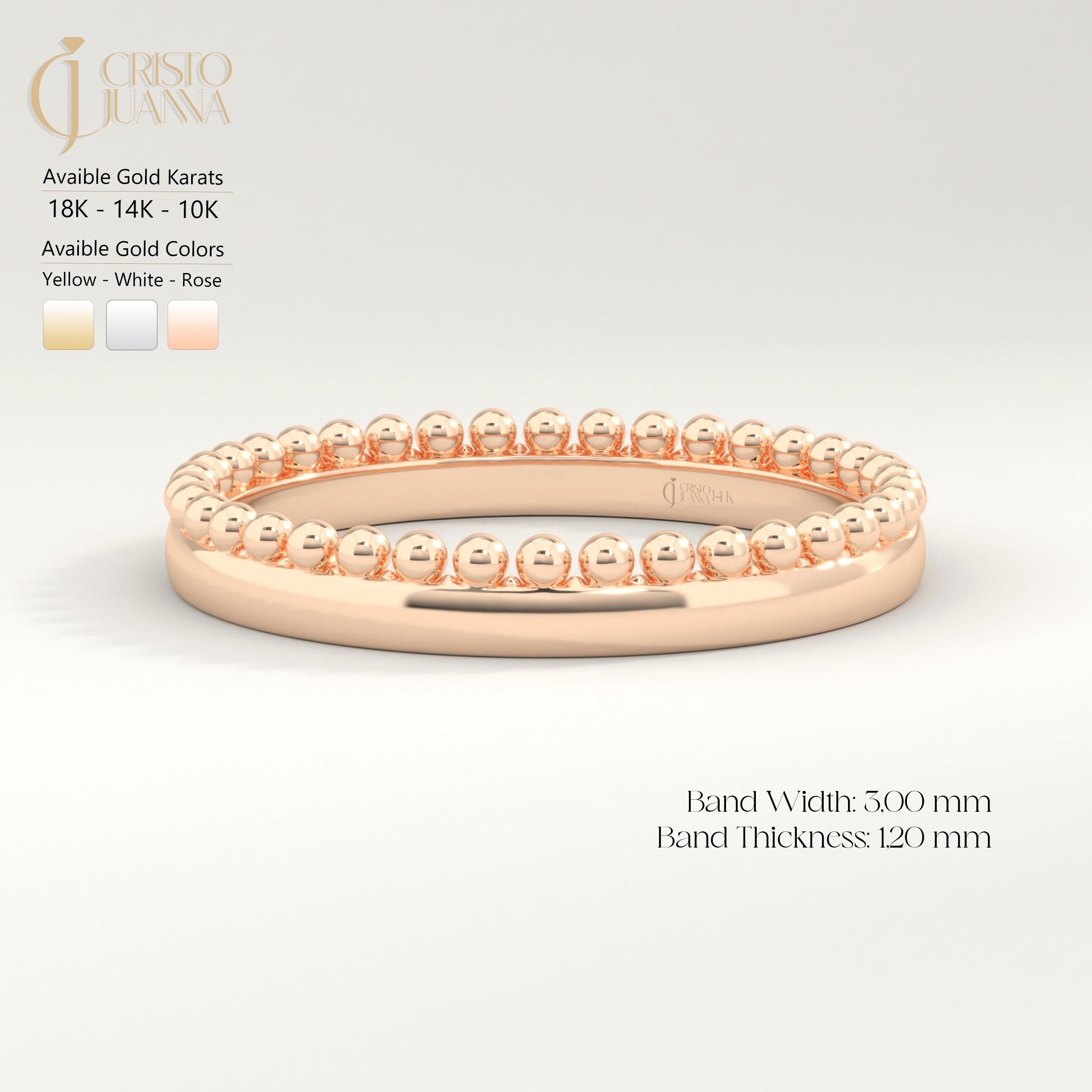 Beaded Wedding Ring – 10K / 14K / 18K Solid Gold ✨💍
This beaded solid gold ring beautifully combines elegance and simplicity. With its delicate braided texture and polished plain finish, it’s perfect for everyday wear or as a minimalist wedding band. A timeless piece that complements any style — modern, classic, or boho. 💫