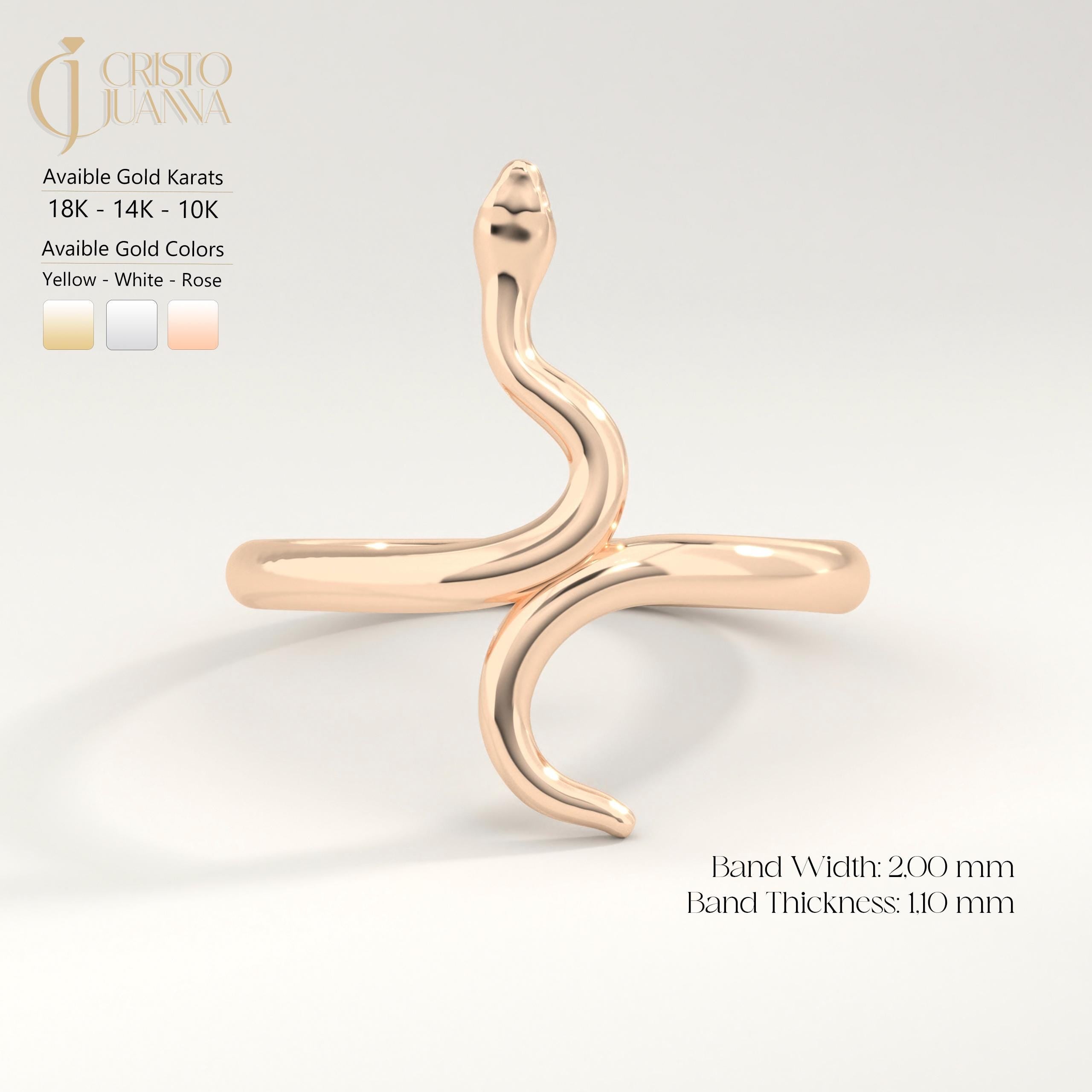 ๐ Snake Ring 14K Solid Gold โ Minimalist Serpent Stackable Ring for Women
Add a touch of mystique and elegance to your jewelry collection with this stunning 14K solid gold snake ring. Designed for everyday wear, this minimalist serpent ring beautifully wraps around your finger with a delicate yet bold style. Perfect for stacking or wearing solo, itโs a unique piece that blends gothic charm with modern sophistication.