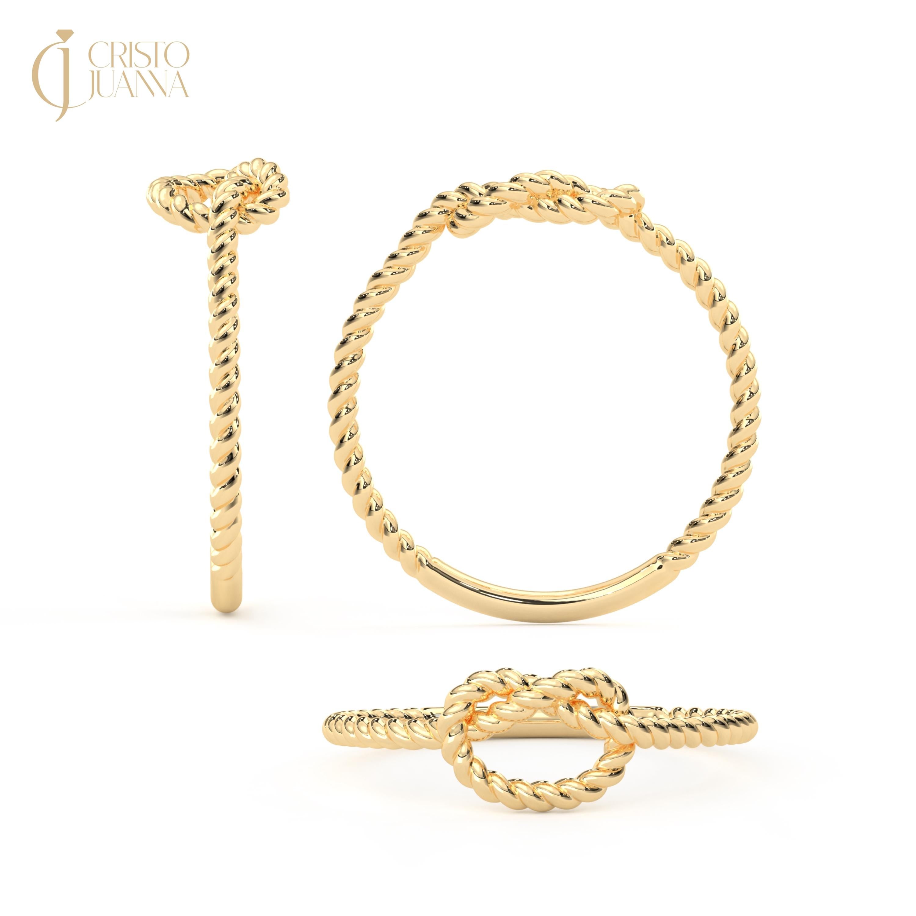 Dainty Twist Knot Ring, 14K Solid Gold Infinity Love Knot Soulmates Rings for Women, Best Friends Forever Heart Shape Ring for Her