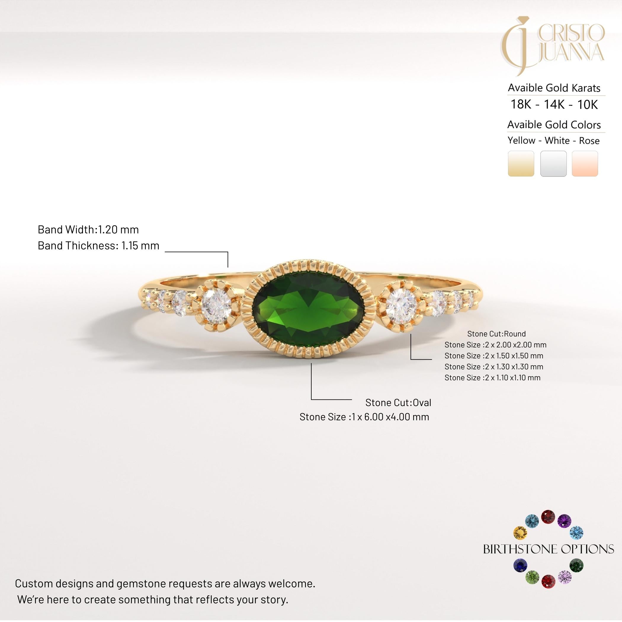 đ Vintage Inspired Emerald Ring | Oval Birthstone Ring with Side Diamonds â 14K Solid Gold
This vintage inspired emerald ring showcases a timeless Art Deco elegance, featuring a glowing oval-cut green gemstone framed in a sleek bezel setting and accented with sparkling side stones. Handcrafted in solid gold, this ring blends classic charm with modern craftsmanshipâperfect for meaningful moments and everyday luxury.