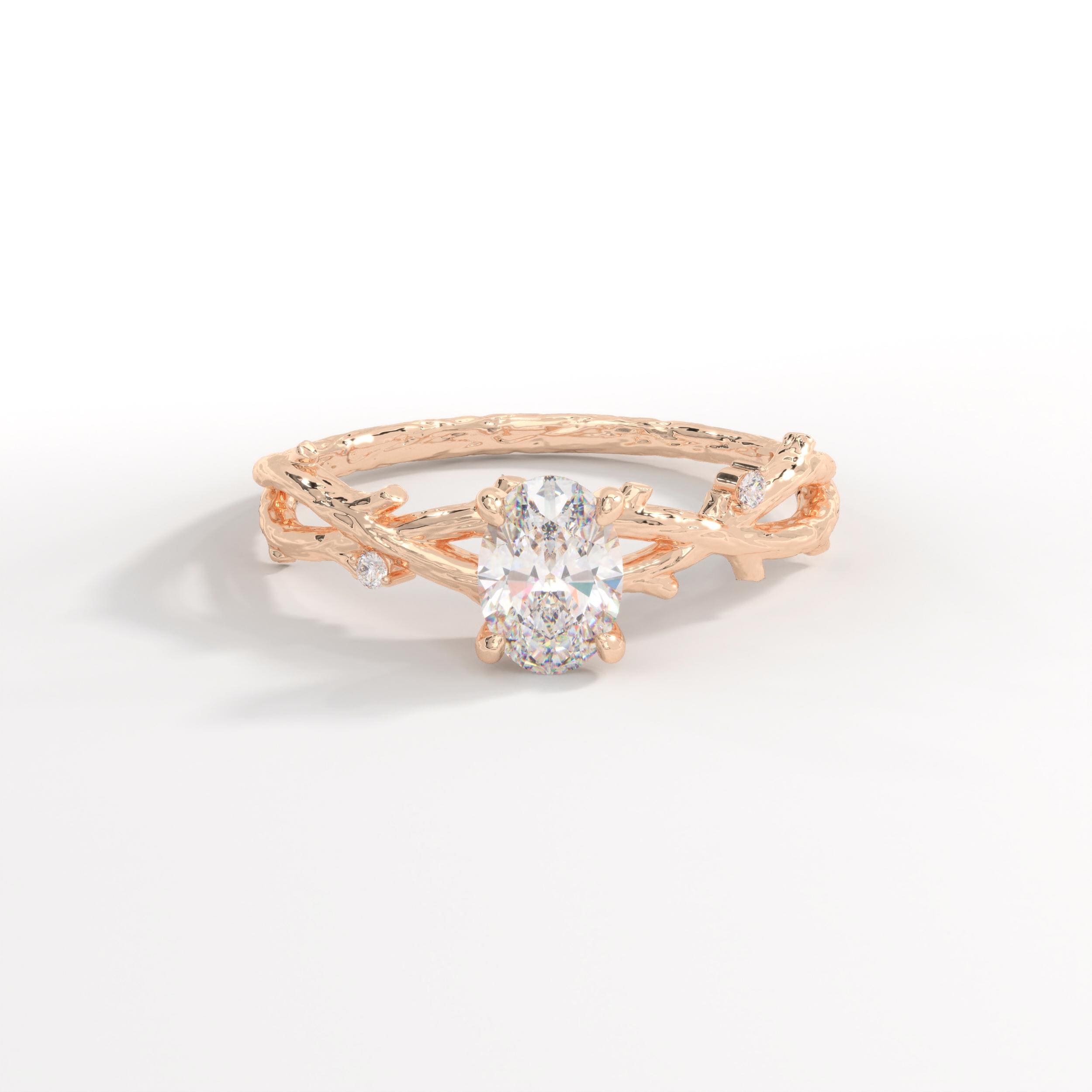 🌿 Oval Diamond Engagement Ring | 14K Solid Gold Leaf & Floral Wedding Ring – Nature Inspired Art Deco Design
This Oval Diamond Leaf Engagement Ring is a beautiful tribute to nature, symbolizing growth, love, and new beginnings. Designed with delicate ivy leaf and branch details, this handcrafted ring blends Art Deco elegance with an organic floral touch—perfect for women who love meaningful, nature-inspired jewelry.