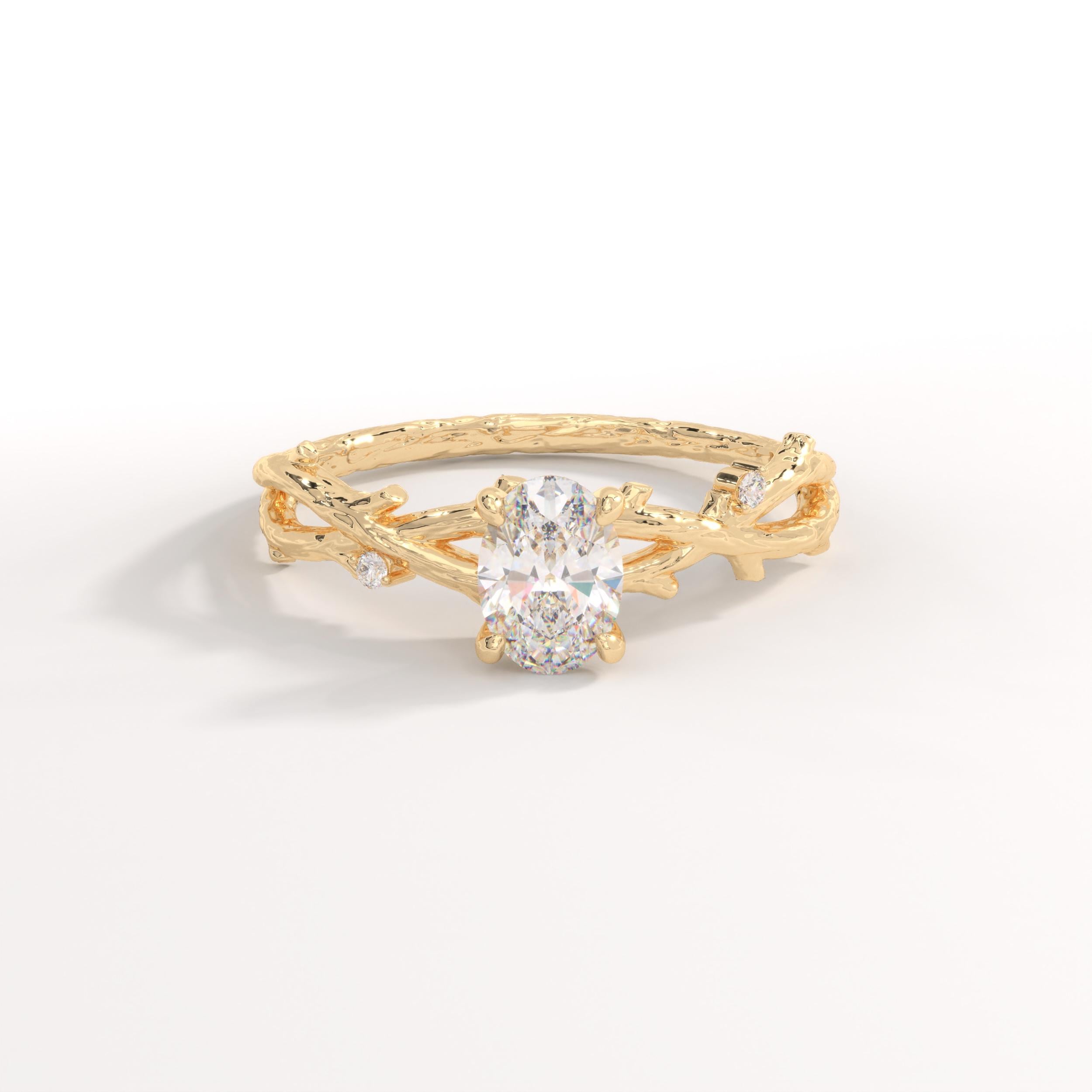🌿 Oval Diamond Engagement Ring | 14K Solid Gold Leaf & Floral Wedding Ring – Nature Inspired Art Deco Design
This Oval Diamond Leaf Engagement Ring is a beautiful tribute to nature, symbolizing growth, love, and new beginnings. Designed with delicate ivy leaf and branch details, this handcrafted ring blends Art Deco elegance with an organic floral touch—perfect for women who love meaningful, nature-inspired jewelry.
