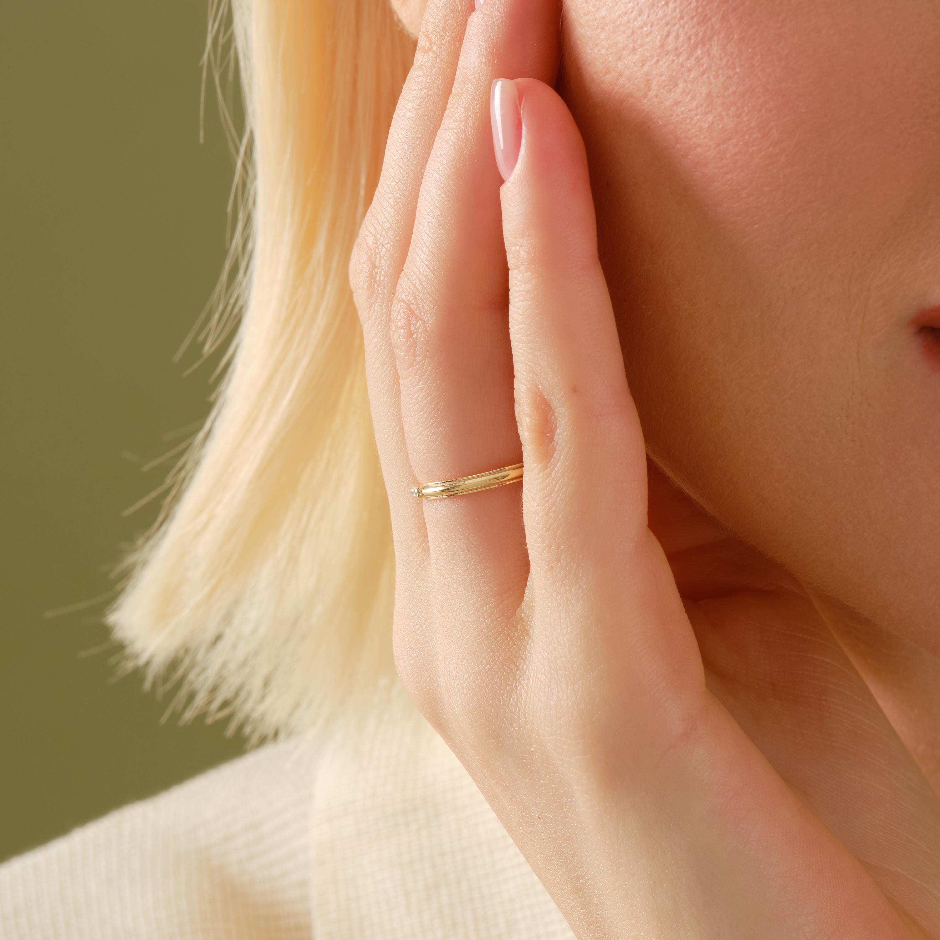 14K Solid Gold Peridot Ring, Oval Birthstone Ring with Side Diamond Band, Peridot Green Gemstone Rings for Women