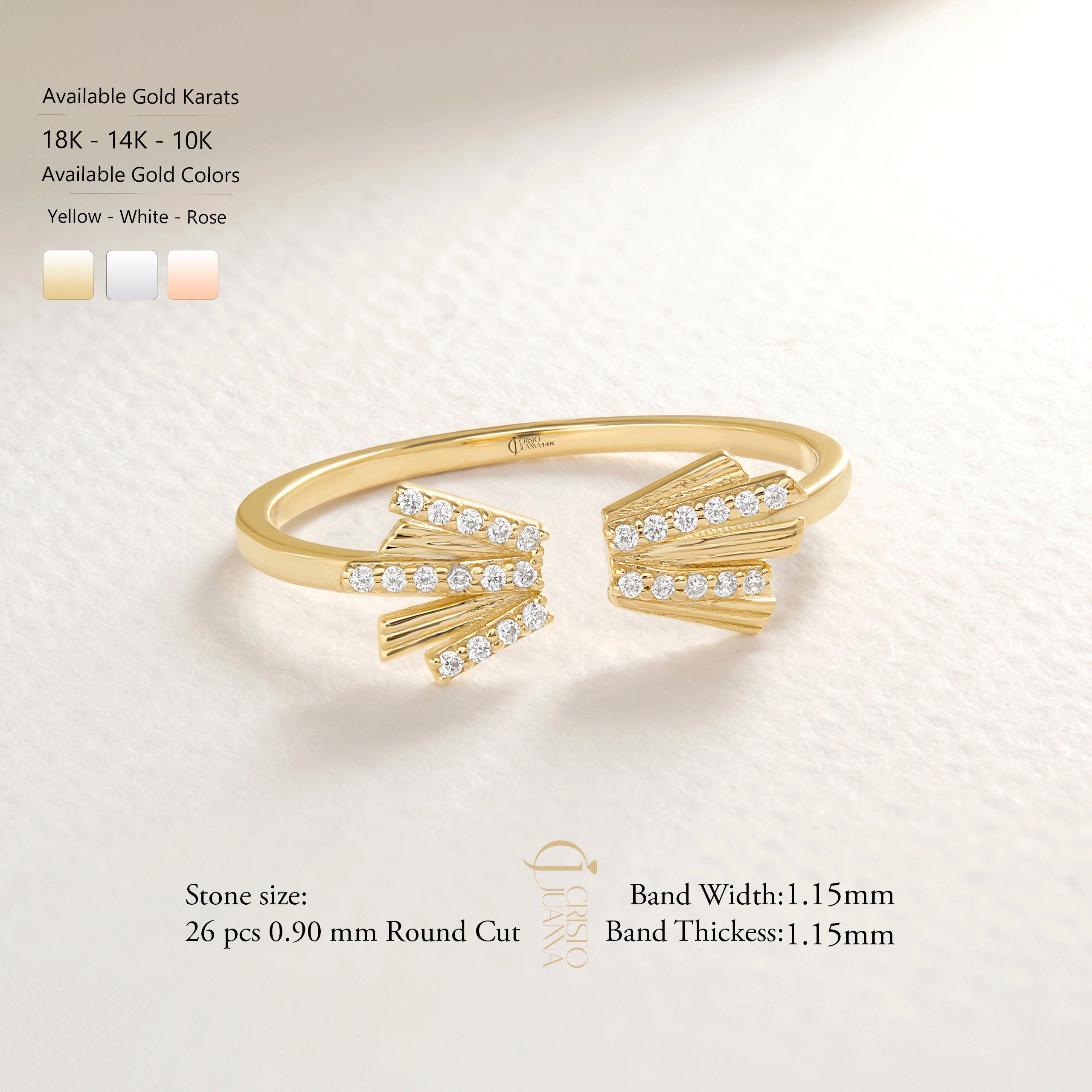 Thin Diamond W Shape Ring – 10K / 14K / 18K Solid Gold ✨💍
A delicate open W-shaped band adorned with tiny sparkling stones. This elegant design is perfect for stacking, wearing as a minimal statement, or gifting as a bridesmaid or anniversary ring.