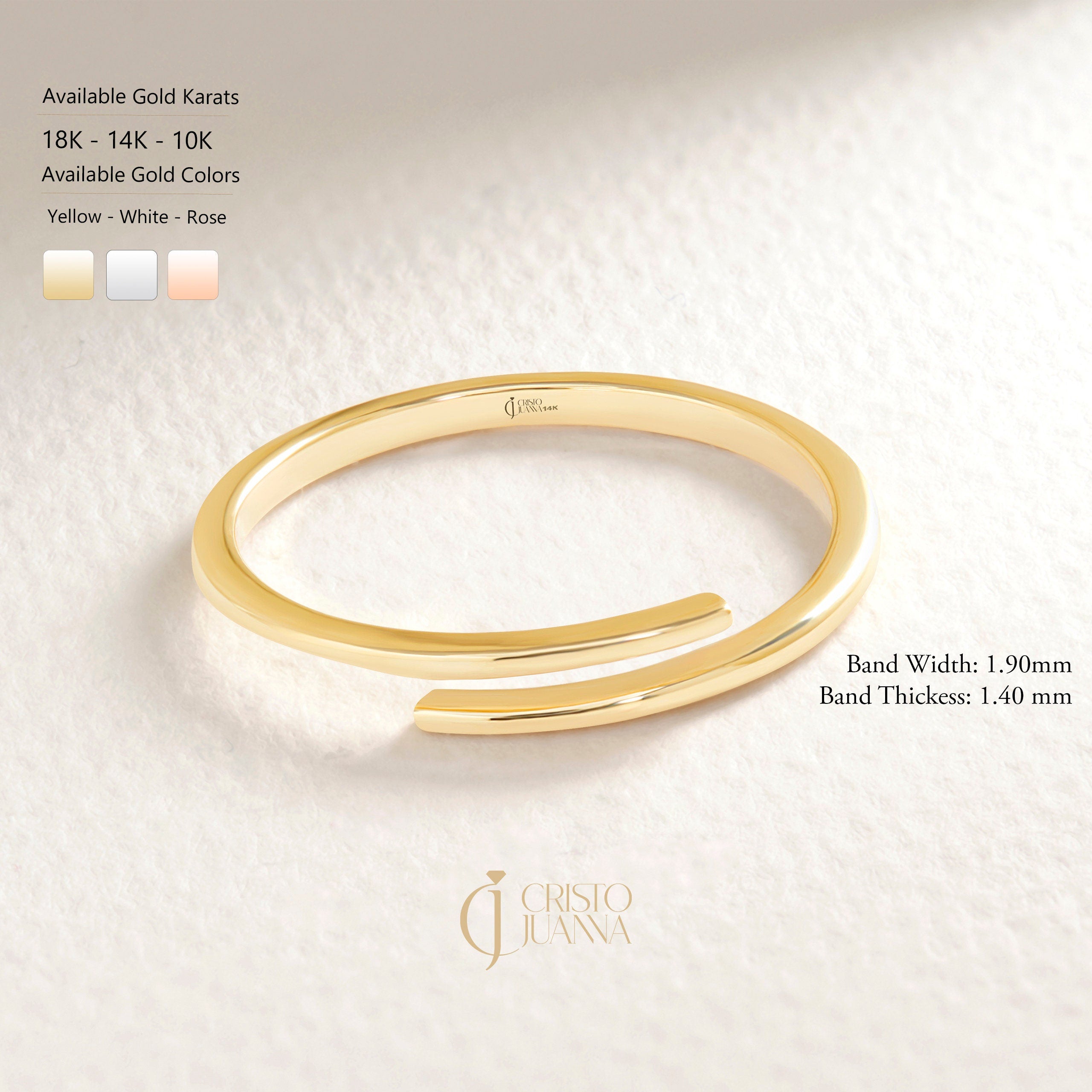 Open Spiral Wrap Statement Ring – 10K / 14K / 18K Solid Gold ✨💍
A bold yet minimal open spiral ring designed for everyday elegance. Its adjustable cuff style makes it easy to wear as a pinky, knuckle, or stackable statement ring. Perfect for gifting or adding a modern twist to your jewelry collection.