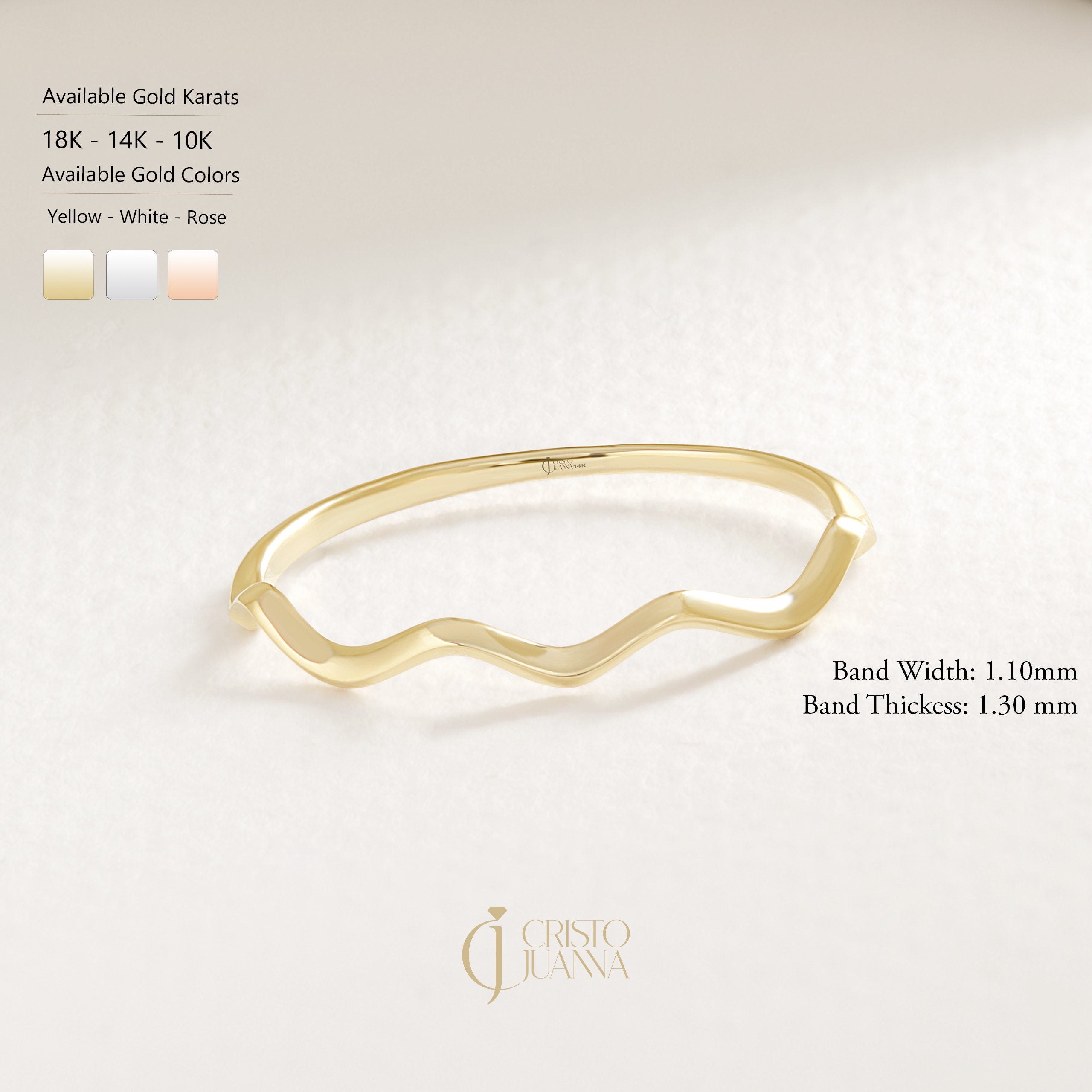 Wavy Squiggle Chevron Ring 💫 10K / 14K / 18K Solid Gold
Embrace your individuality with this abstract ripple ring! A modern chevron design combined with playful wave curves — perfect for stacking or wearing solo.