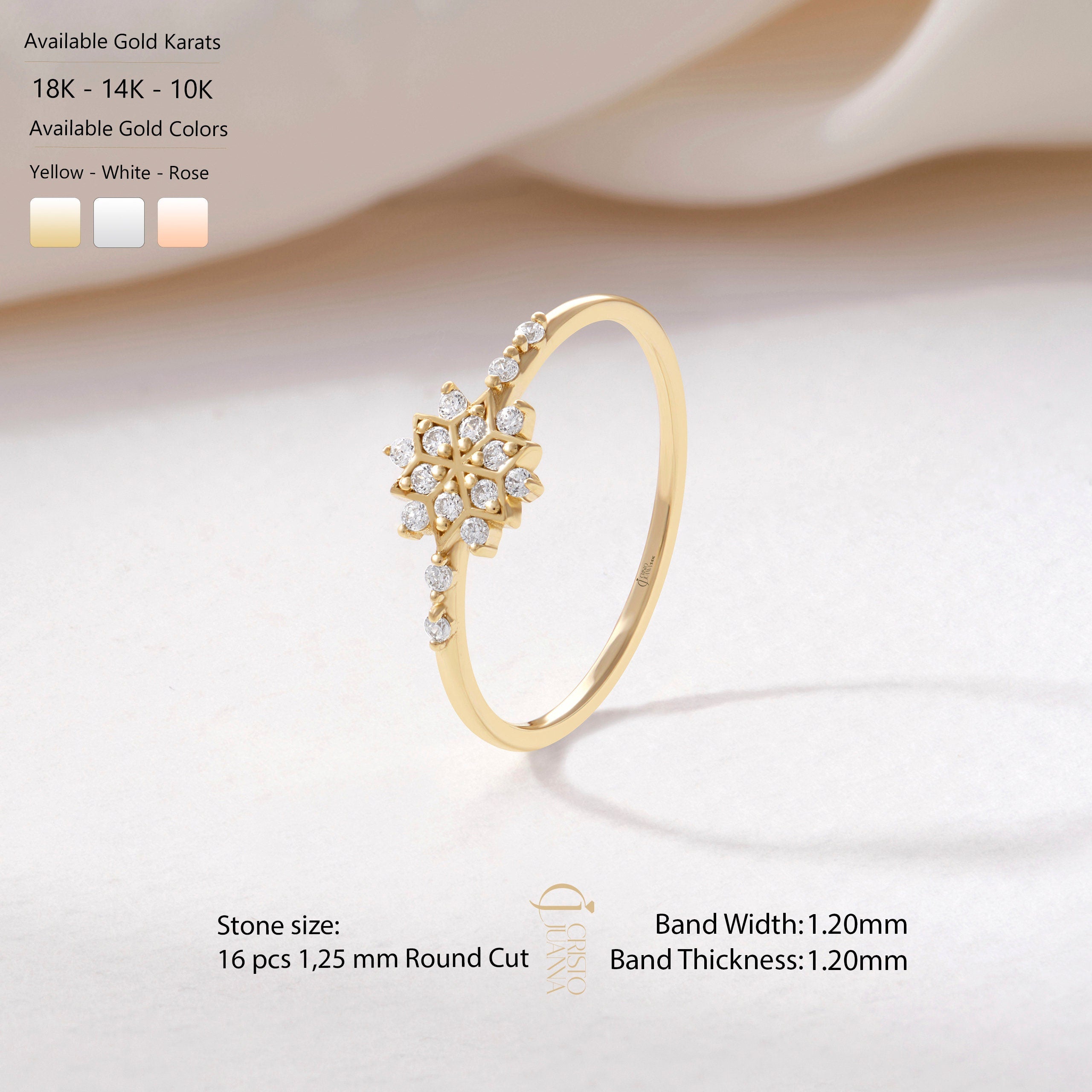 ❄️ Snowflake Moissanite Wedding Ring – 14K Solid Gold Vintage Floral Design 💍

Celebrate the beauty of winter and timeless romance with this Snowflake Moissanite Wedding Ring. Designed in an elegant floral cluster style, it radiates brilliance and charm — a perfect piece for brides who adore delicate, nature-inspired jewelry.