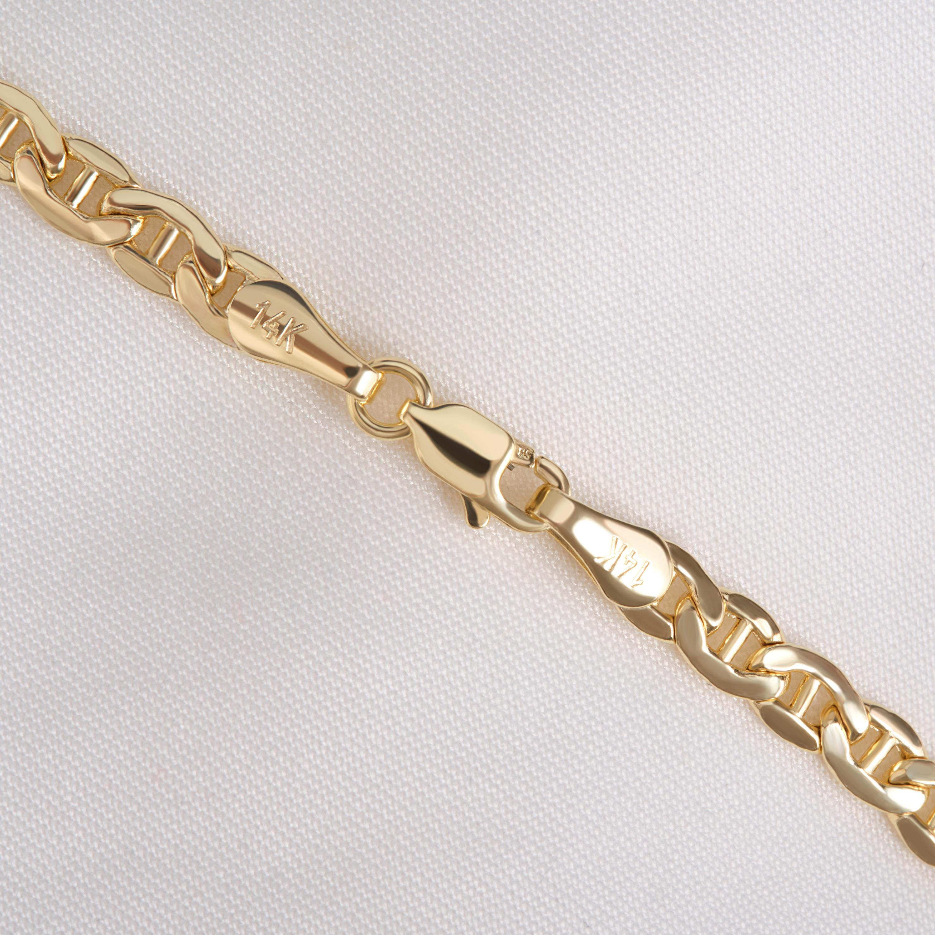 Anchor Chain Necklace — 14K Solid Yellow Gold Mariner Chain 💛⚓
A timeless essential, this flat anchor chain necklace is crafted from genuine 14K solid gold for everyday elegance and strength. Its 3.5 mm width creates the perfect balance between minimal and statement, making it ideal for layering or wearing solo. A refined design that speaks of sophistication, style, and confidence.