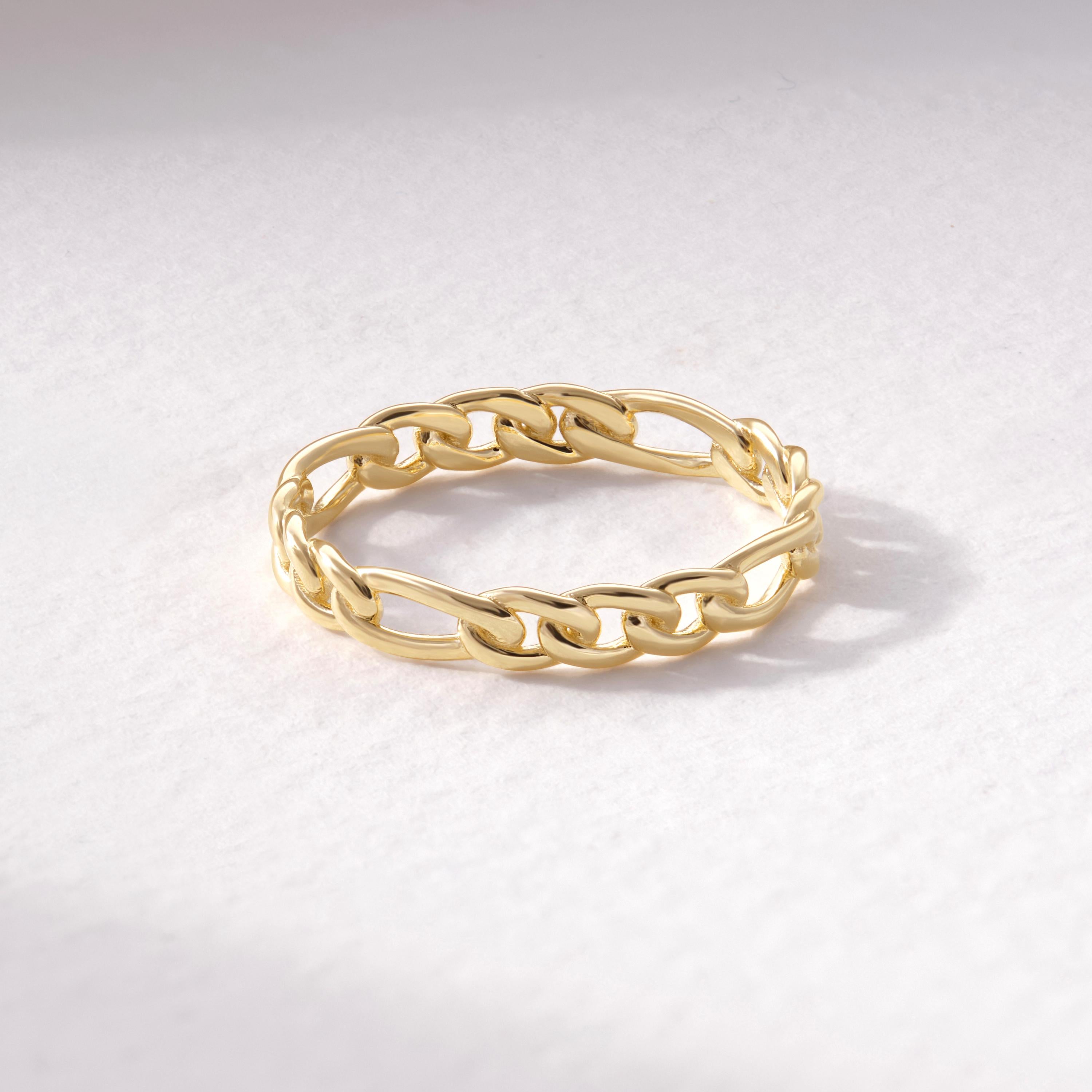 Bold yet graceful, this open chain link ring is a refined statement piece. Crafted as a gold multi link ring or link stackable band, its form balances strength and elegance. From a soft bold chain ring to a thick chained ring, every curve reflects intention. Designed in link chain ring 18k and custom ring gold 14k options, it suits bridal engagement or everyday daily wear.