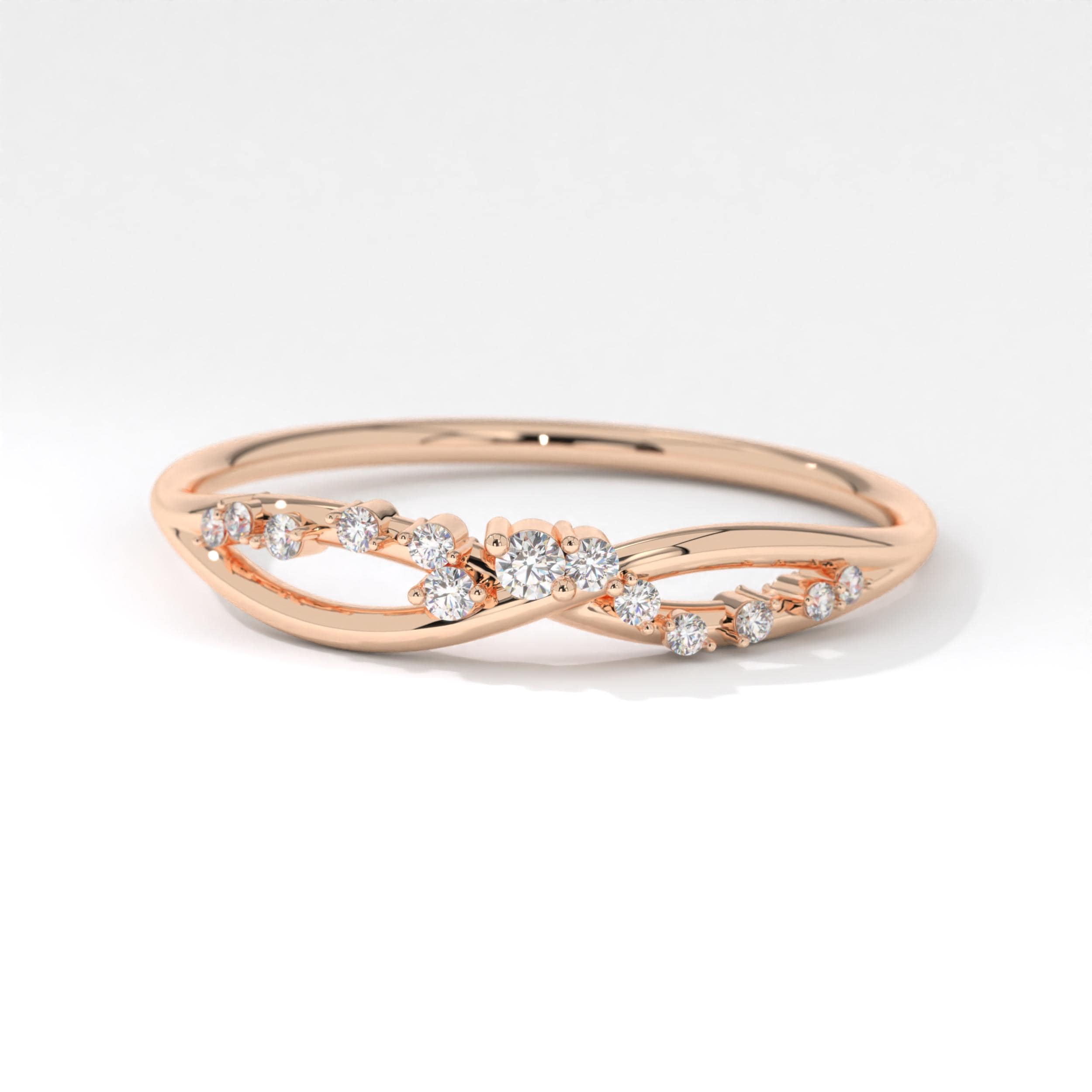 Infinity Cluster Small Diamond Ring – 14K Gold Split Shank Band 💎♾️
Delicate and radiant, this infinity band ring is the perfect symbol of eternal love and elegance. Designed with a graceful split shank band, it features a shimmering cluster diamond ring arrangement that adds sparkle without overwhelming your style. Whether worn alone or stacked, this dainty diamond ring makes a graceful statement.