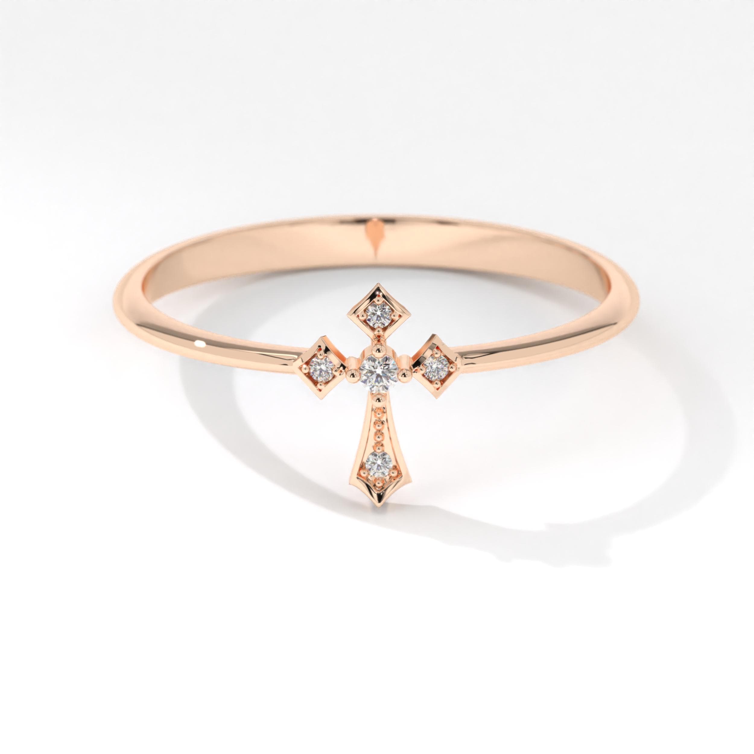 14K Solid Gold Cross Diamond Ring – Stackable Religious Rosary Band ✝️💎
Graceful and symbolic, this cross diamond ring blends faith and elegance in a sleek, minimalist design. Perfect for daily wear or stacking, it’s a meaningful piece that honors spirituality and timeless style. Whether you wear it as a Christian ring for women, a baptism gift, or a simple religious 10K ring, this piece will always carry deep significance.