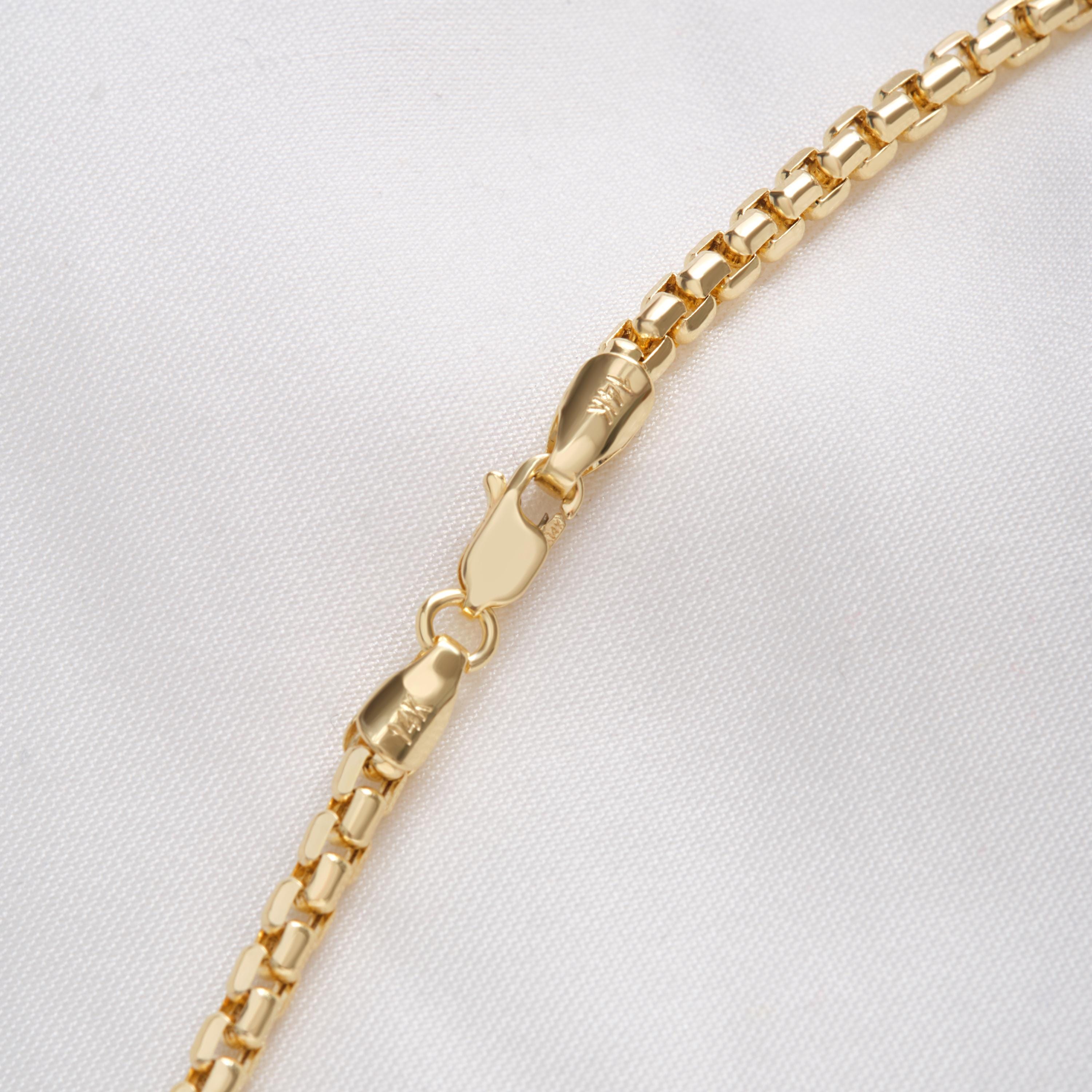 Cable Chain Necklace 14K Solid Gold, 2.5mm Link Pendant Chain, Minimalist Everyday Layering Necklace for Women 💛✨
This 14K solid gold cable chain necklace brings timeless elegance to your everyday style. With its classic round links and 2.5mm width, it's perfect for layering or wearing with your favorite pendant.