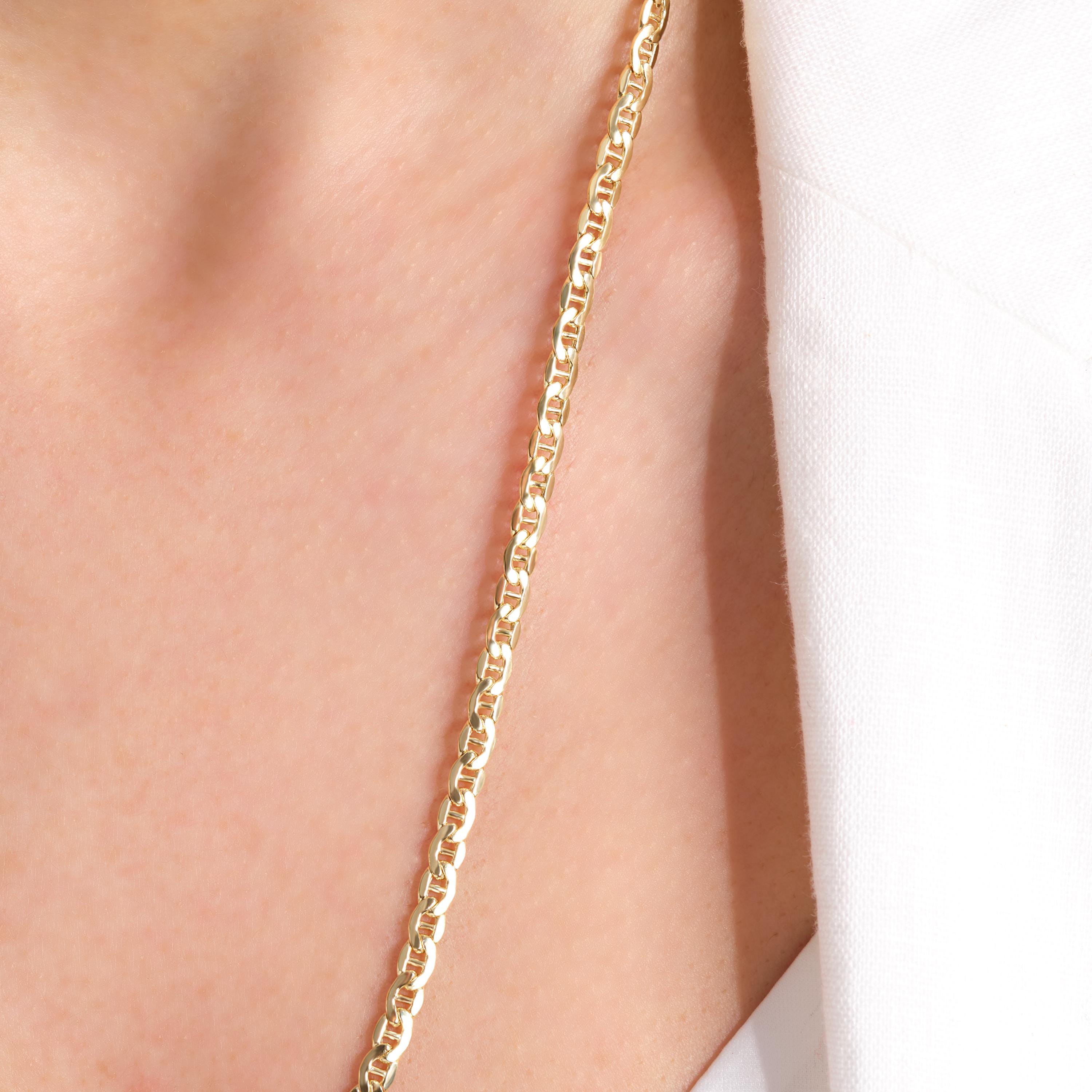 Anchor Chain Necklace — 14K Solid Yellow Gold Mariner Chain 💛⚓
A timeless essential, this flat anchor chain necklace is crafted from genuine 14K solid gold for everyday elegance and strength. Its 3.5 mm width creates the perfect balance between minimal and statement, making it ideal for layering or wearing solo. A refined design that speaks of sophistication, style, and confidence.