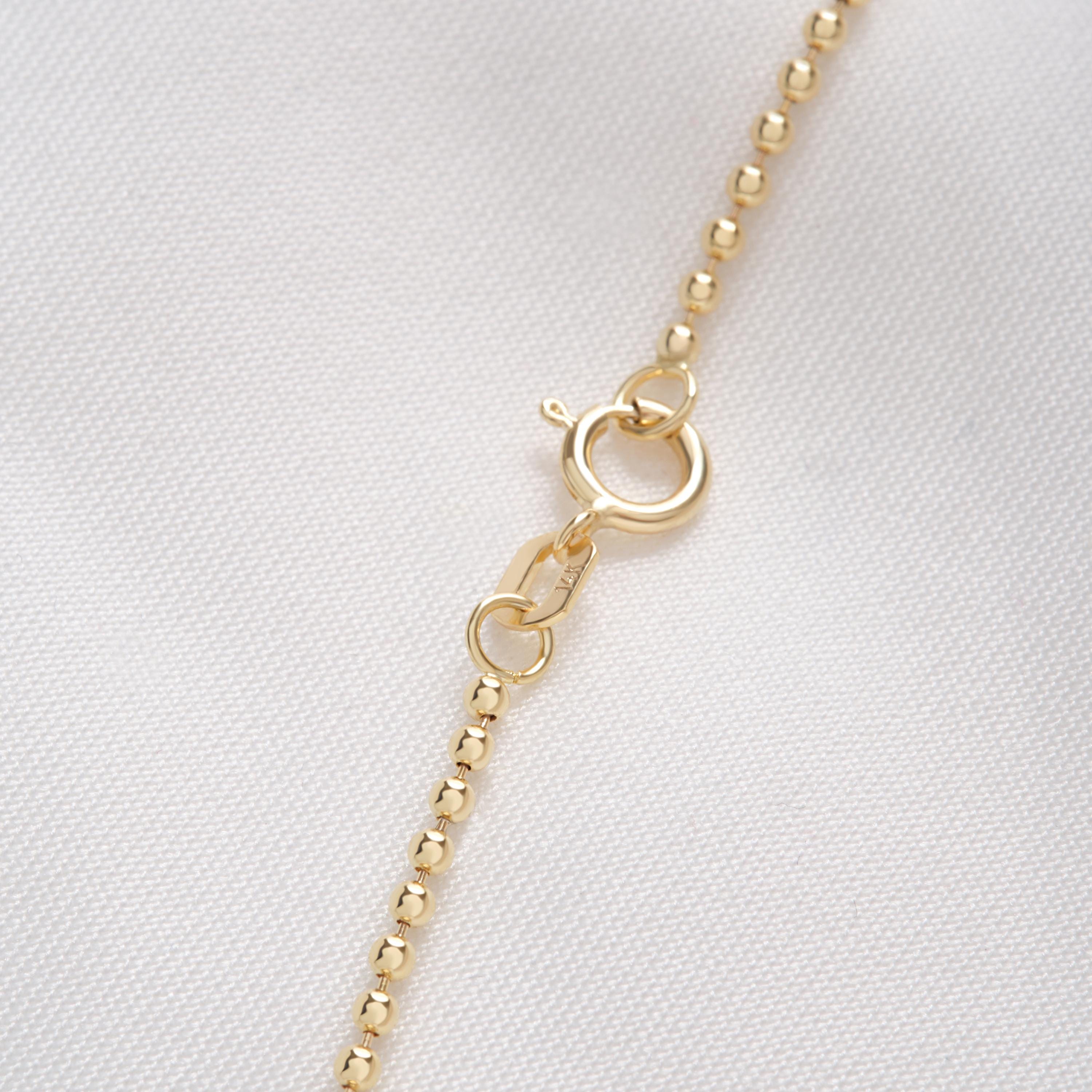 Bead Chain Necklace – 14K Solid Gold ✨💛
A timeless beaded chain designed for everyday elegance. This 1.5 mm solid gold bead necklace is perfect for layering with other chains or wearing alone for a minimalist, chic look.