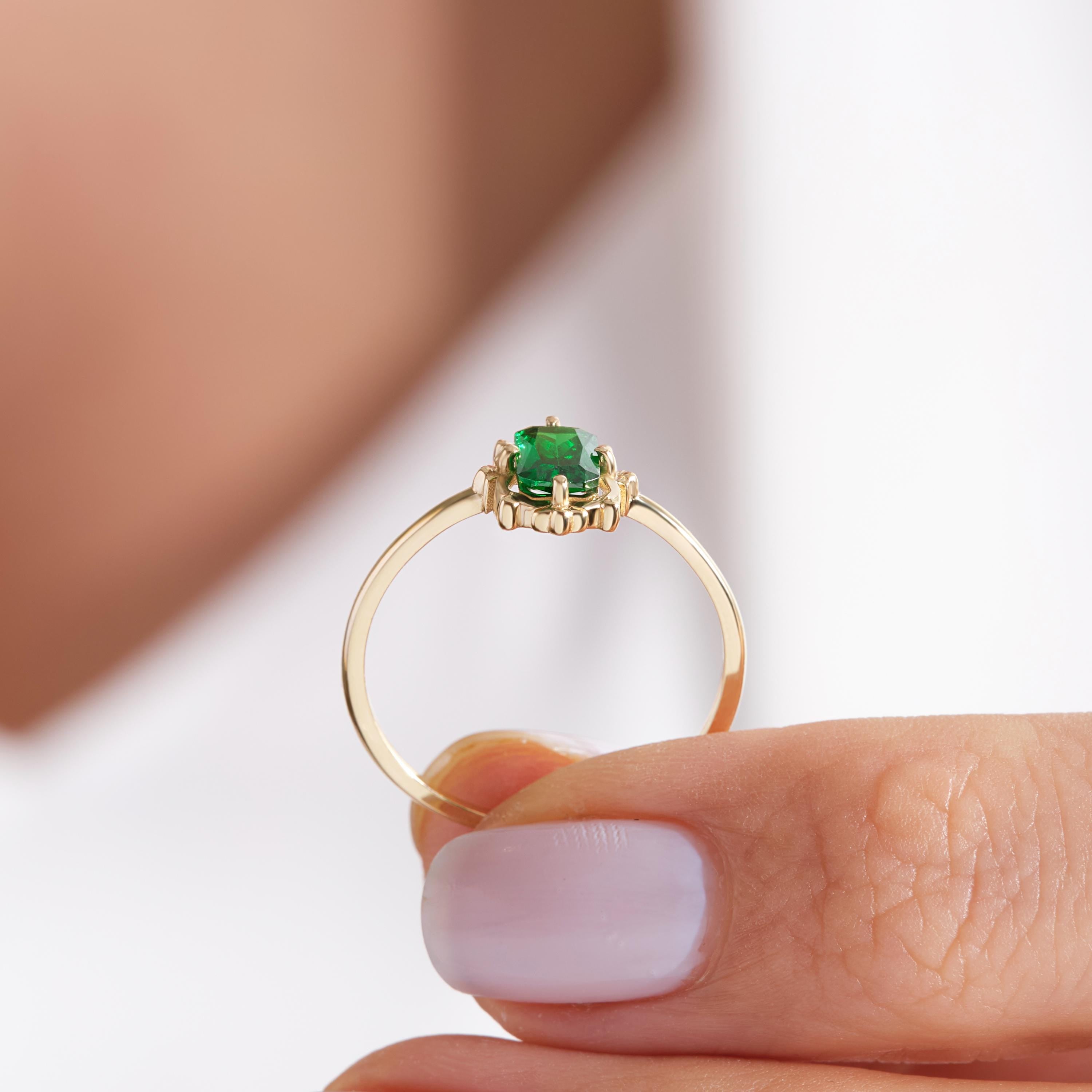 💚 Emerald Cut Emerald Engagement Ring – 14K Solid Gold 💚

Timeless and captivating, this Emerald Cut Emerald Engagement Ring combines vintage Art Deco elegance with modern craftsmanship. The striking green gemstone sits in a sleek rectangular setting, making it a perfect choice for engagements, anniversaries, or a meaningful everyday statement.