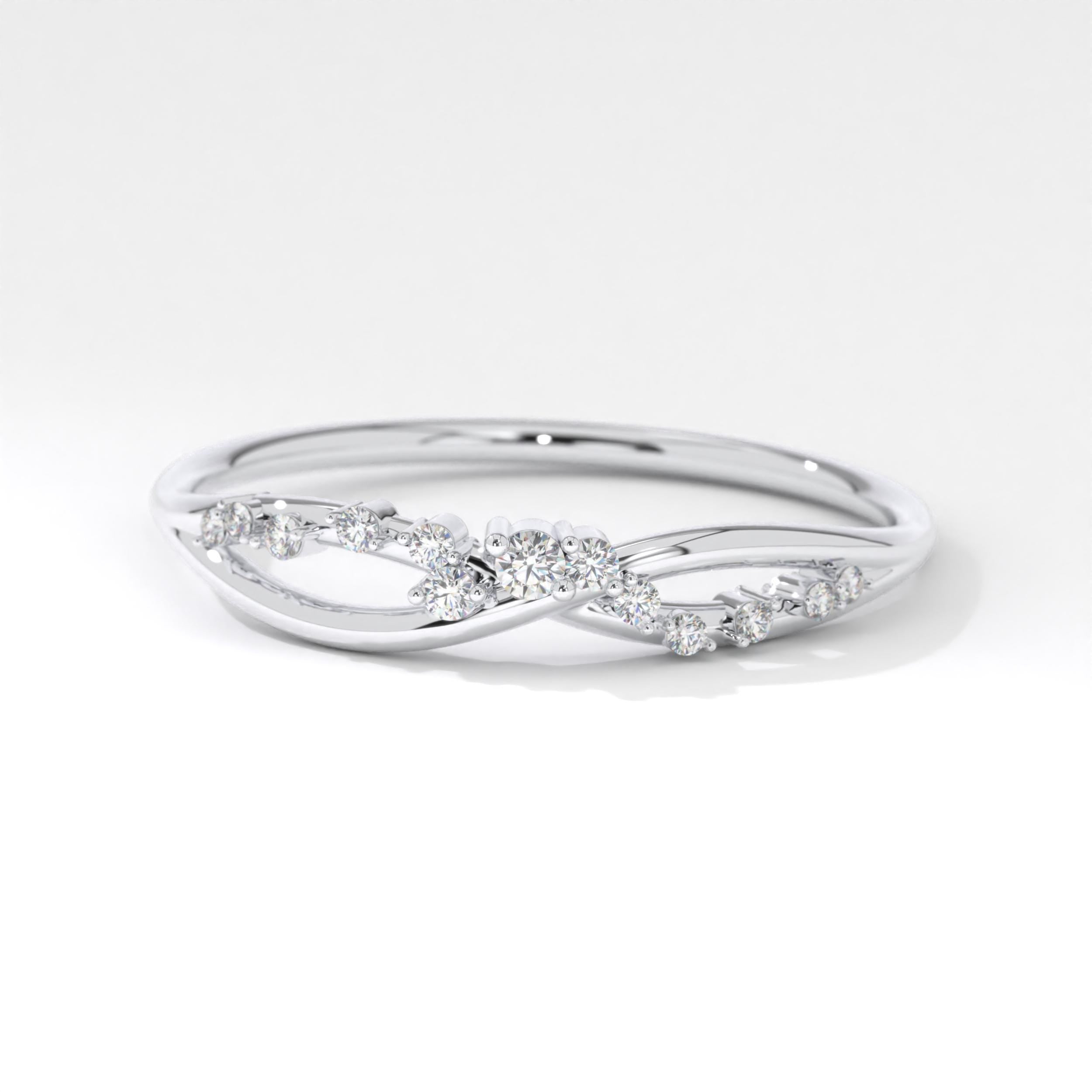 Infinity Cluster Small Diamond Ring – 14K Gold Split Shank Band 💎♾️
Delicate and radiant, this infinity band ring is the perfect symbol of eternal love and elegance. Designed with a graceful split shank band, it features a shimmering cluster diamond ring arrangement that adds sparkle without overwhelming your style. Whether worn alone or stacked, this dainty diamond ring makes a graceful statement.