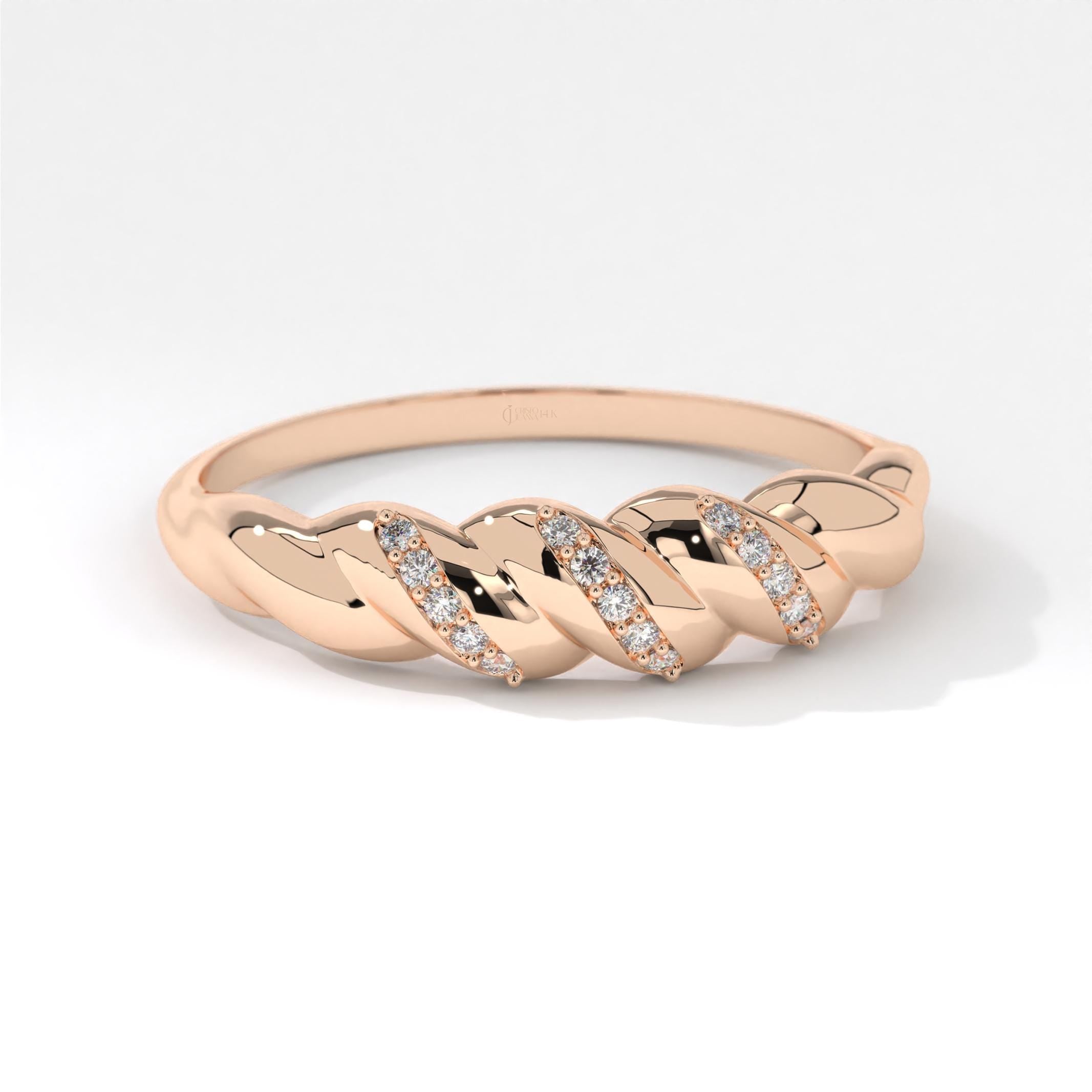 Croissant Dome Cluster Diamond Statement Ring 💛🥐
Bold, luxurious, and full of charm — this Croissant Dome Ring is a stunning fusion of French elegance and contemporary edge. With its twisted rope dome design and a sparkling cluster of diamonds or moissanite, it’s the perfect chunky bold ring for women who want to make a statement.

Whether you're celebrating love, style, or yourself, this croissant promise ring brings timeless glow to every moment.