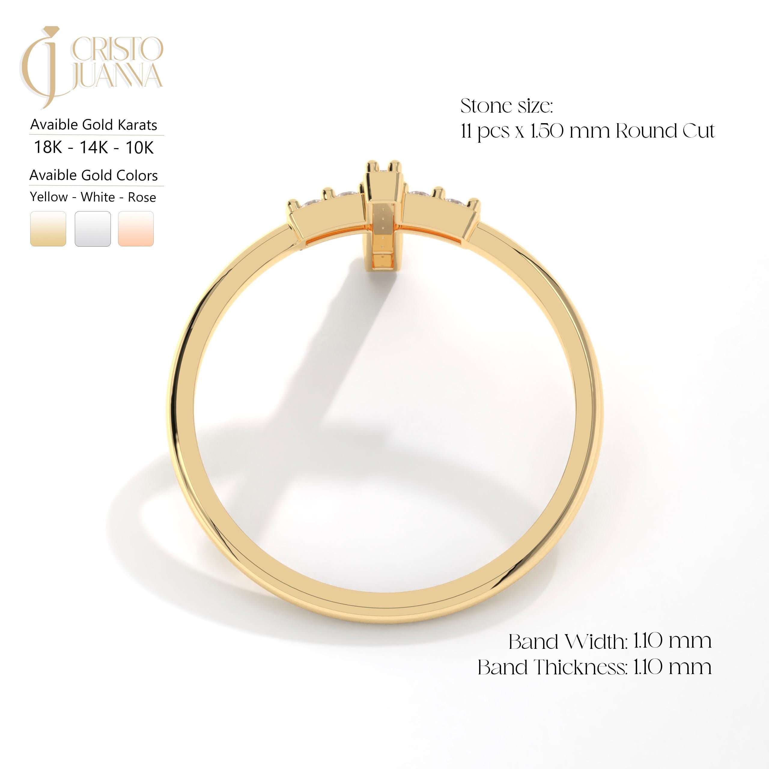 Cross Diamond Stackable Ring – 14K Solid Gold Christian Minimalist Band ✝️✨
Celebrate your faith with elegance. This thin 14K gold band features a sideways cross made of sparkling moissanite or diamond stones — perfect for stacking or wearing solo as a meaningful reminder of love and devotion.