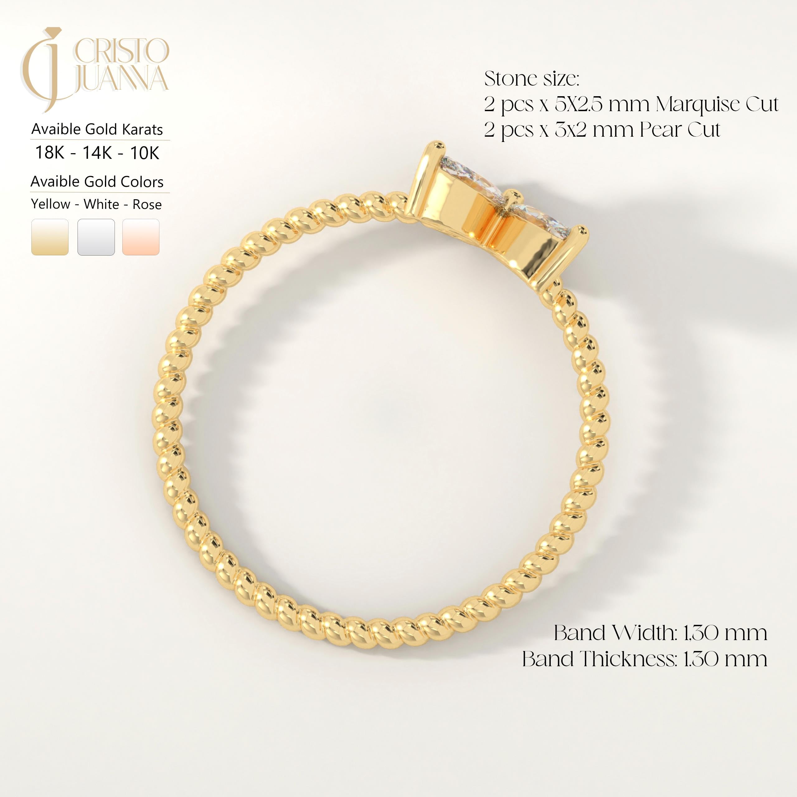 Marquise Diamond Butterfly Ring – 14K Solid Gold ✨💎
This stunning butterfly-inspired diamond ring features marquise and pear-cut stones forming delicate wings atop a braided gold band. A perfect mix of nature’s grace and timeless beauty — ideal for brides, bridesmaids, or anyone who loves elegant sparkle. 🦋💍