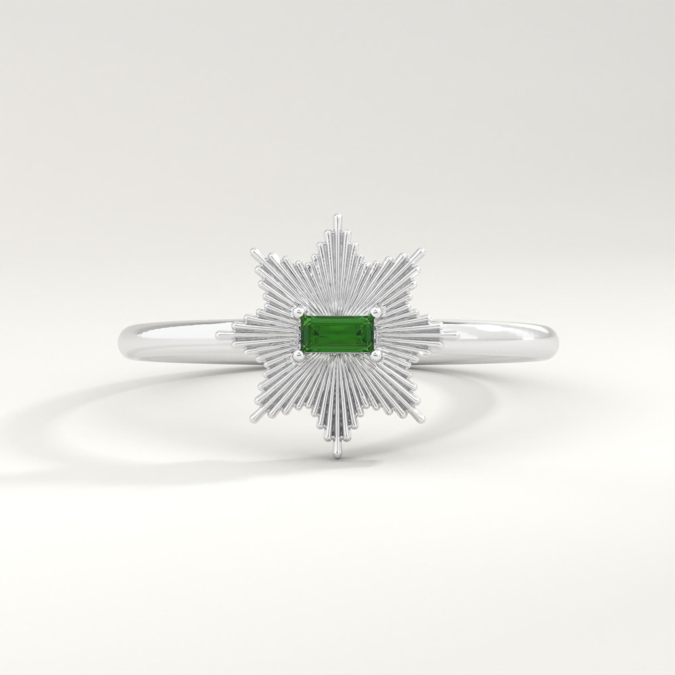 ⭐ Star Emerald Ring | 14K Solid Gold North Star Baguette Birthstone Ring

Inspired by the guiding light of the North Star, this elegant celestial emerald ring is handcrafted in solid gold and features a sleek baguette-cut green gemstone set in a refined bezel design. Minimal yet symbolic, it represents hope, guidance, and new beginnings.

A perfect choice for a meaningful birthstone ring, Valentine’s Day gift, or everyday luxury jewelry.