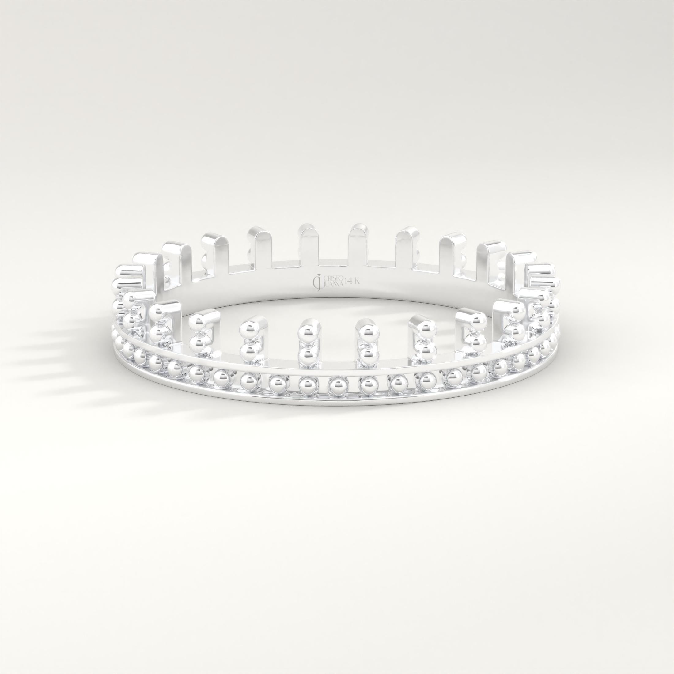Crown Stacking Princess Ring – 10K / 14K / 18K Solid Gold 👑✨
A royal-inspired crown band designed for stacking or wearing as a bold statement ring. Its tiara-like shape makes it a meaningful gift for special occasions and a unique piece to celebrate elegance and strength.