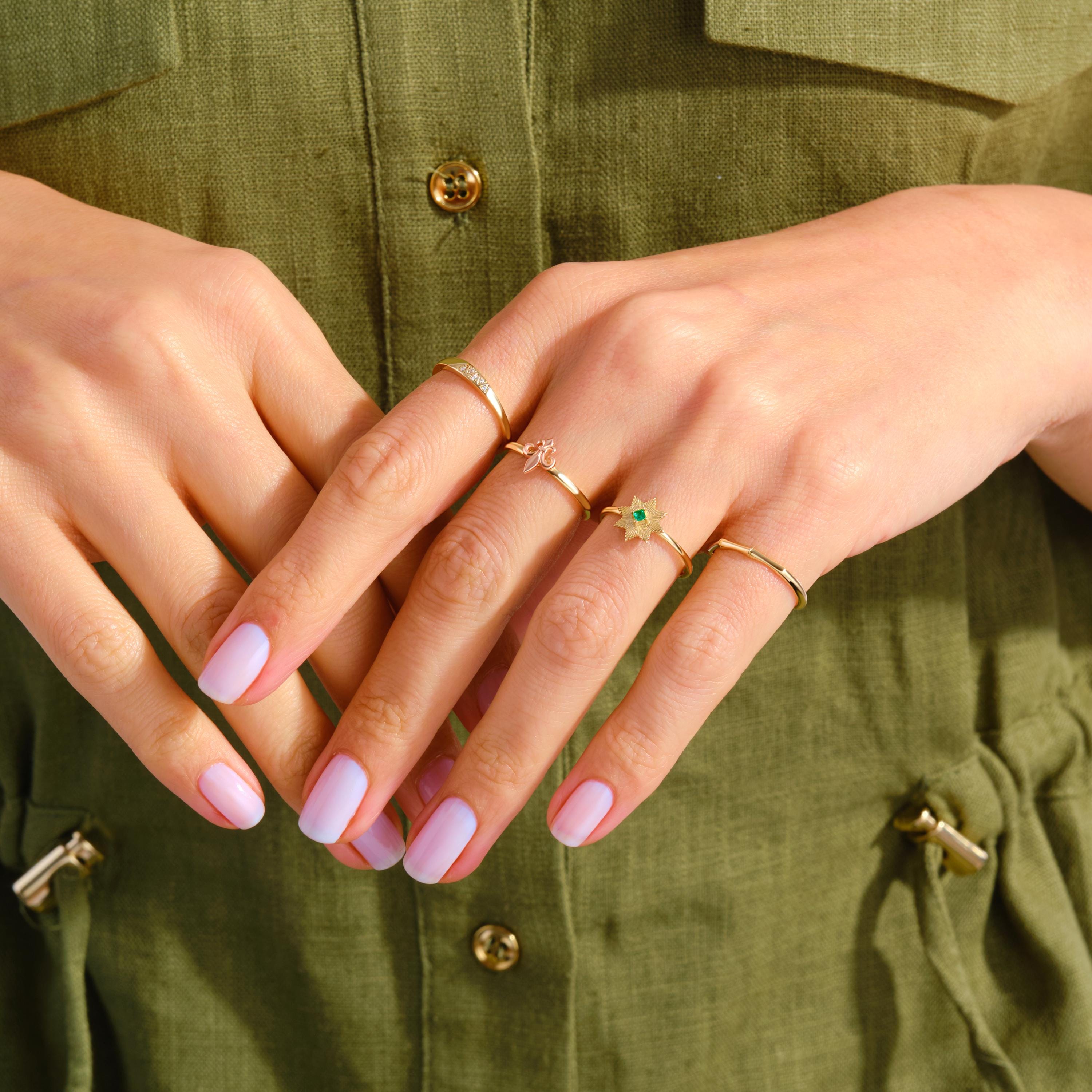 Elegant and nature-inspired bamboo ring gold 14K design, perfect for stacking or gifting. This gold stackable ring features a delicate texture, making it a stylish dainty boho ring 10K option. A true designer bamboo ring ideal as a summer jewelry gift or thoughtful ring gift for her. Choose a custom engraved ring for a unique touch. Our bamboo band ring 18K is a handcraft ring gold piece made with care. A meaningful personalized present for her as a birthday or her promise ring.