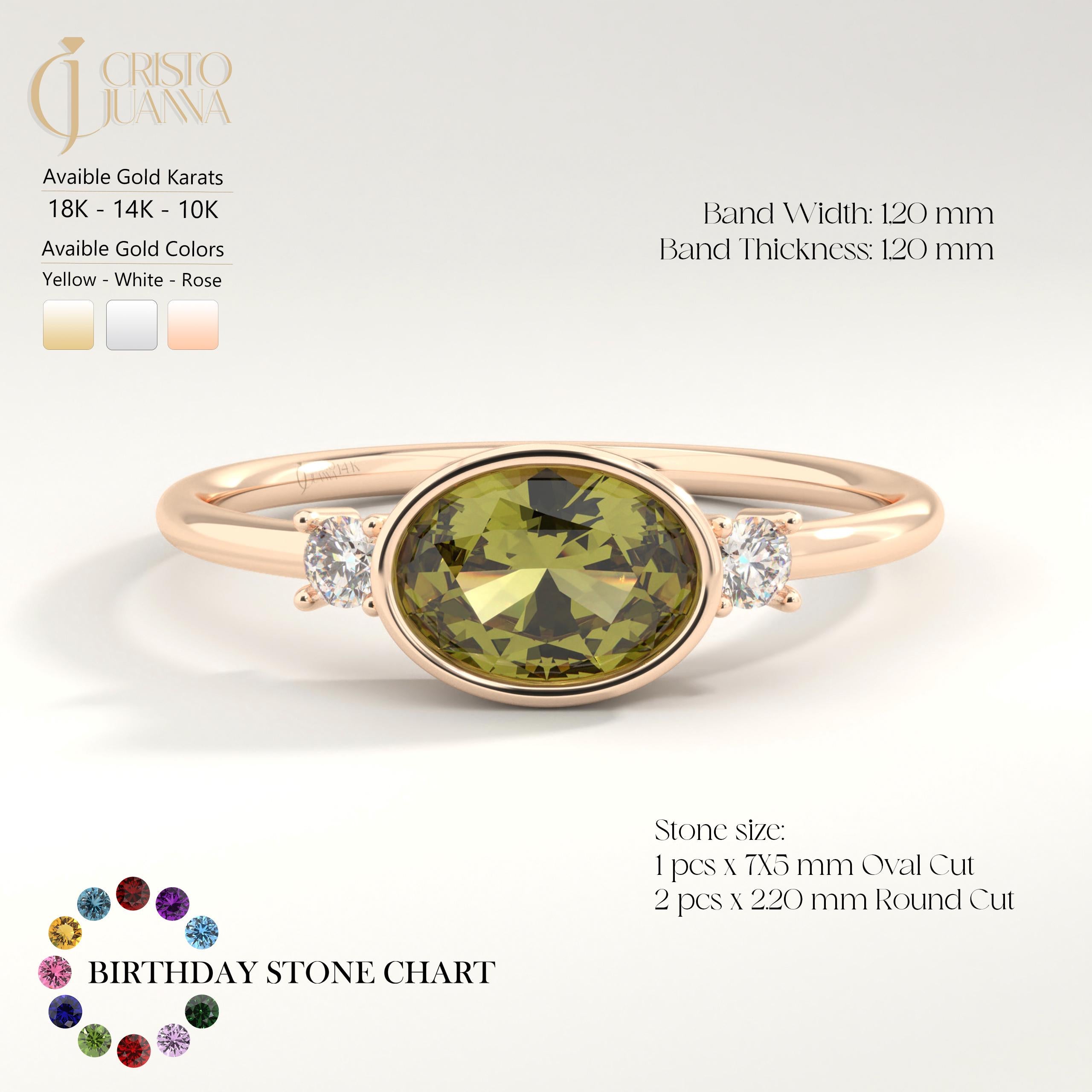 14K Gold Peridot Ring – Oval Green Birthstone Wedding Band 💚✨

Celebrate summer love and timeless beauty with this handcrafted gold peridot ring, featuring a bezel-set oval birthstone ring and sparkling side diamonds. Whether worn as a green wedding ring, anniversary gift, or summer engagement piece, this elegant design radiates grace and color.
