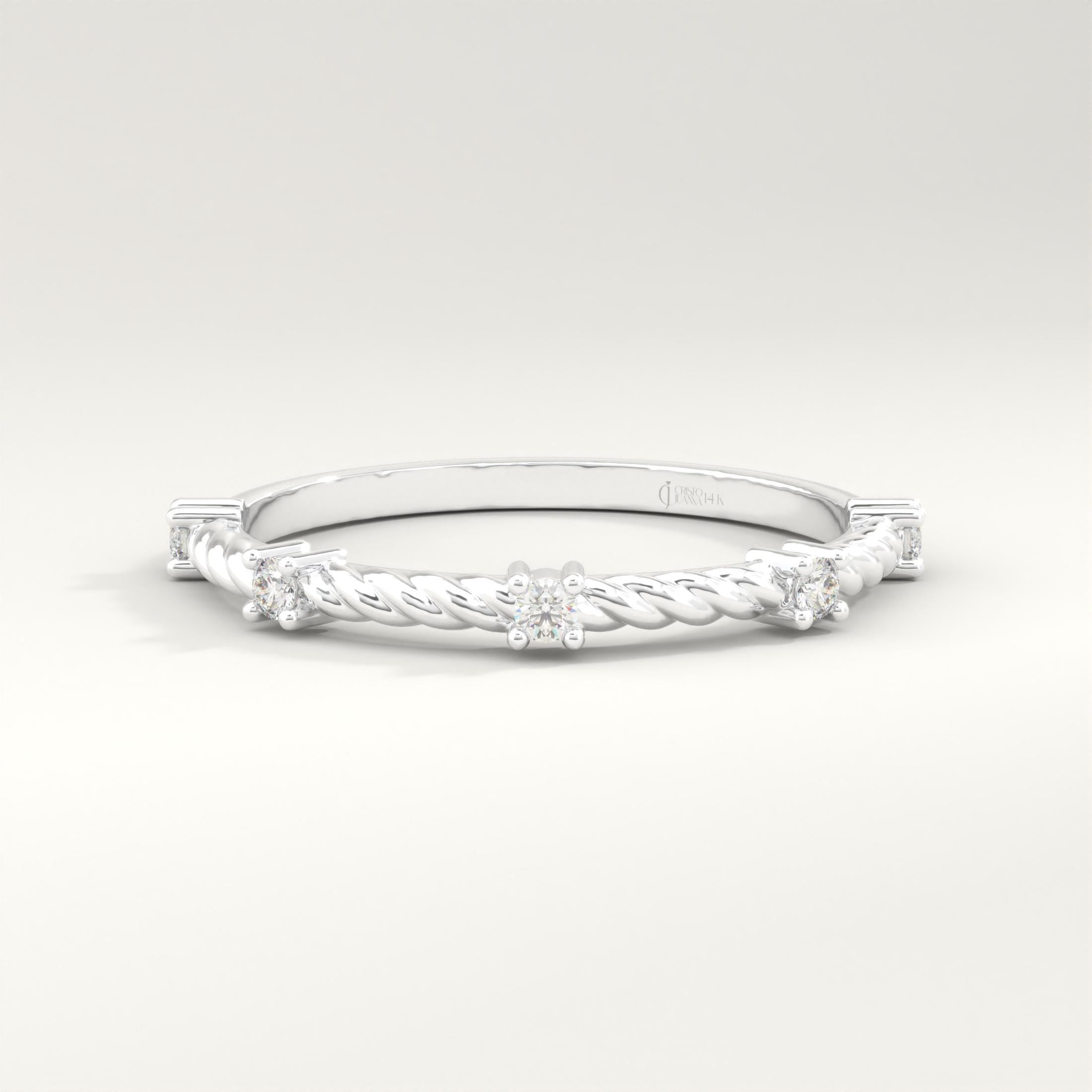 Dainty Braided Diamond Half Eternity Ring – 14K Solid Gold ✨💎
A timeless braided band with five sparkling diamonds, this delicate half eternity ring is perfect for stacking or wearing solo. Designed for women who love elegance and minimalism, it makes a meaningful engagement, wedding, or anniversary ring.