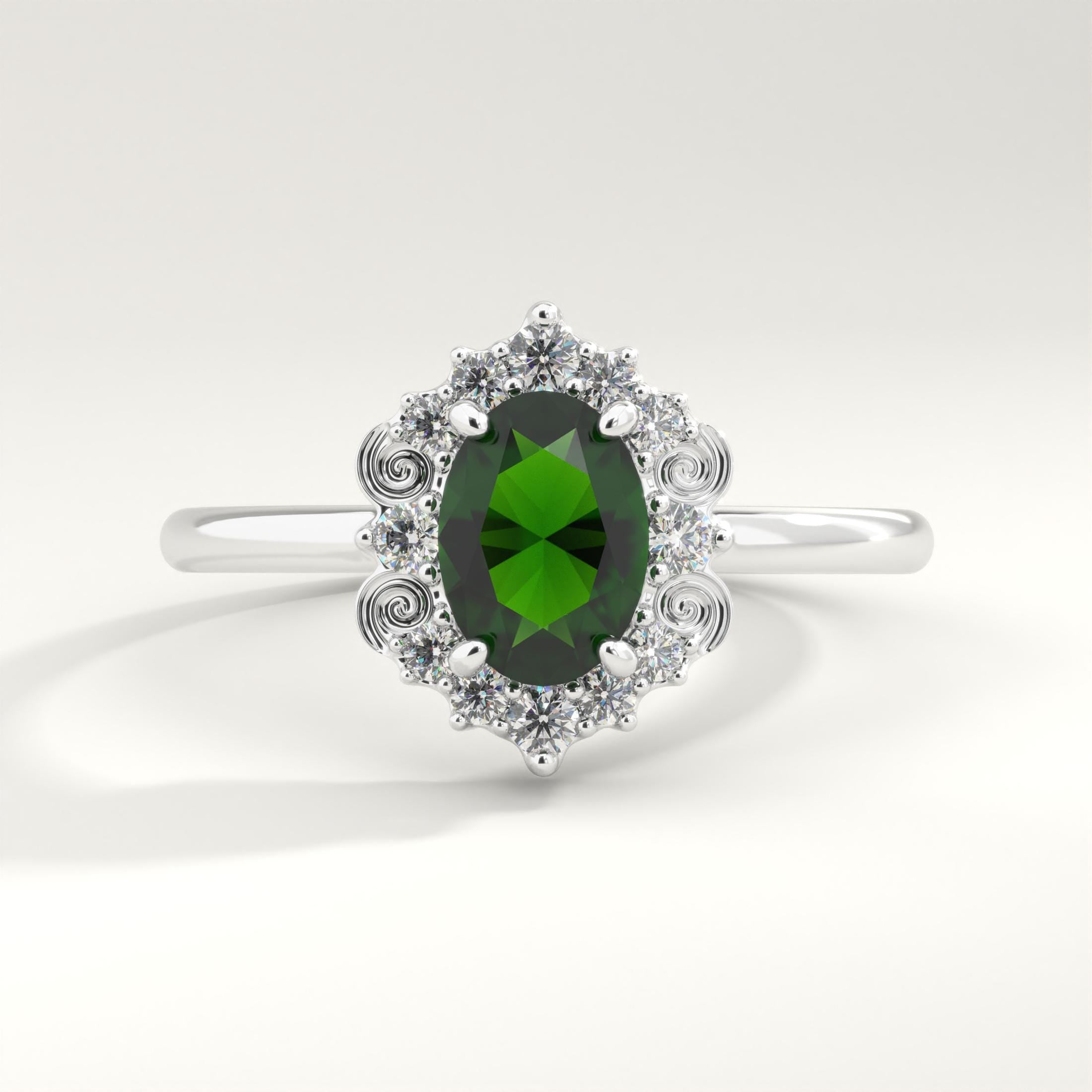 Oval Halo Diamond Art Deco Emerald Ring – 10K / 14K / 18K Solid Gold 💚✨
A stunning oval-cut emerald set in a halo of sparkling diamonds, combining vintage art deco elegance with modern craftsmanship. Perfect as a birthstone, engagement, or statement ring for those who love timeless green gemstones.