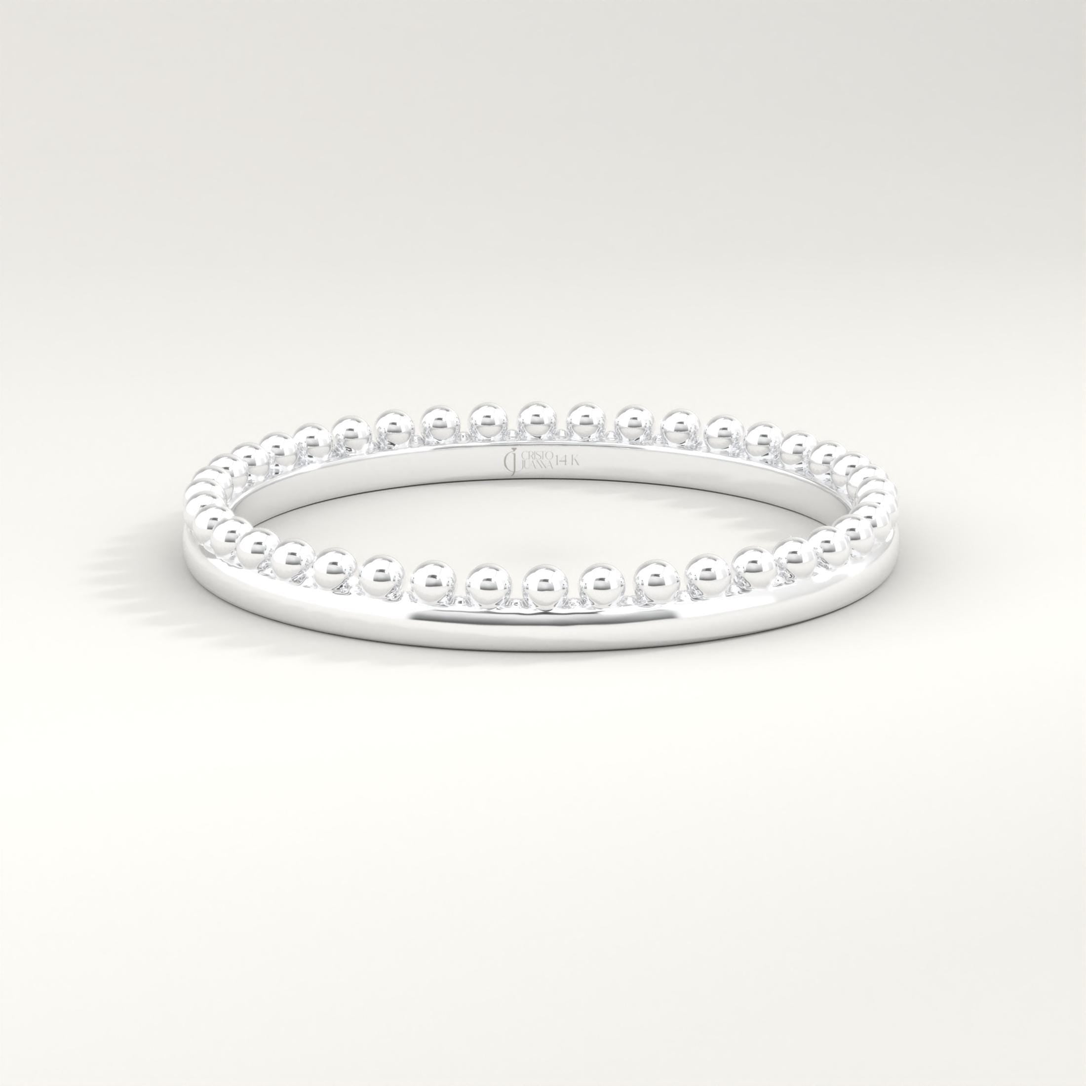 Beaded 14K Gold Wedding Band – Timeless Solid Gold Design ✨💍
With its delicate texture and elegant style, this beaded wedding band is perfect both as a wedding ring and as a chic everyday stackable ring. A timeless and minimalist choice for women who love refined jewelry.