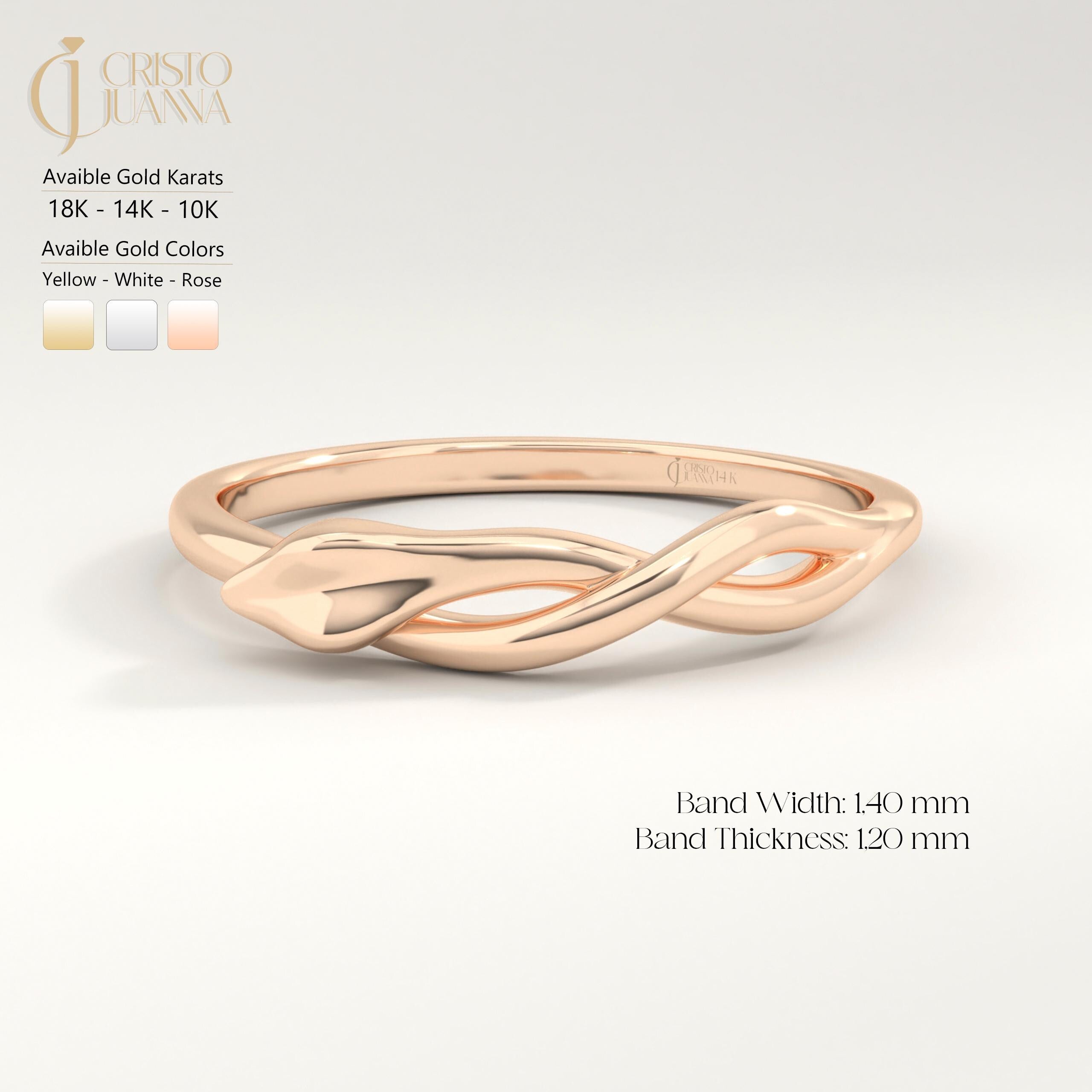 Snake Infinity Ring – 10K / 14K / 18K Solid Gold 🐍✨
A bold yet delicate eternity ring featuring a snake head design, symbolizing infinity, strength, and eternal love. Perfect for those who adore unique, gothic-inspired fine jewelry crafted in real solid gold.
