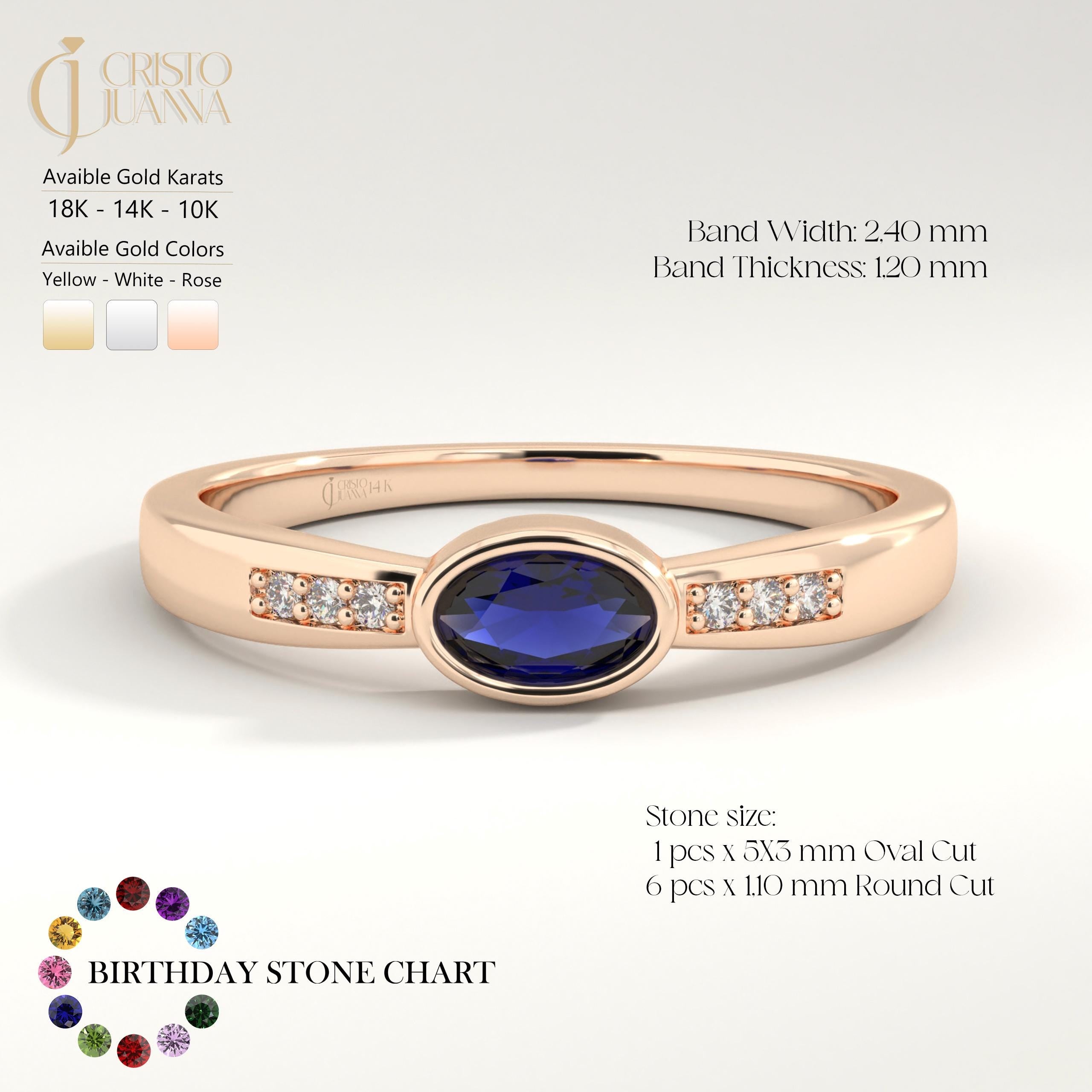💙 Blue Sapphire Ring – 14K Solid Gold Oval September Birthstone Band
Celebrate deep elegance with this stunning blue sapphire ring, accented with tiny side diamonds. A graceful piece for meaningful moments — perfect as a September birthstone ring, sapphire engagement band, or anniversary gift.