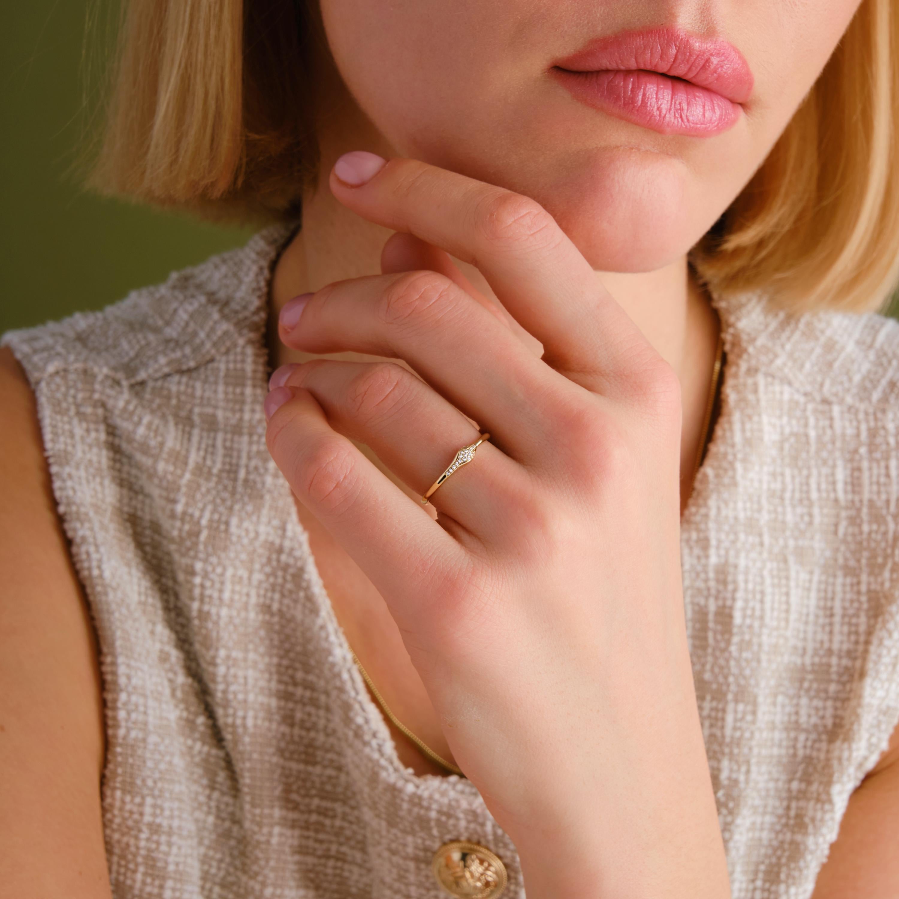 🐍 14K Gold Snake Ring with Diamond – Serpent Moissanite Gothic Band
Bold and symbolic, this dainty snake ring coils elegantly with shimmering stones across the head. A striking piece for lovers of gothic style, mythical symbolism, or unique minimalist jewelry.