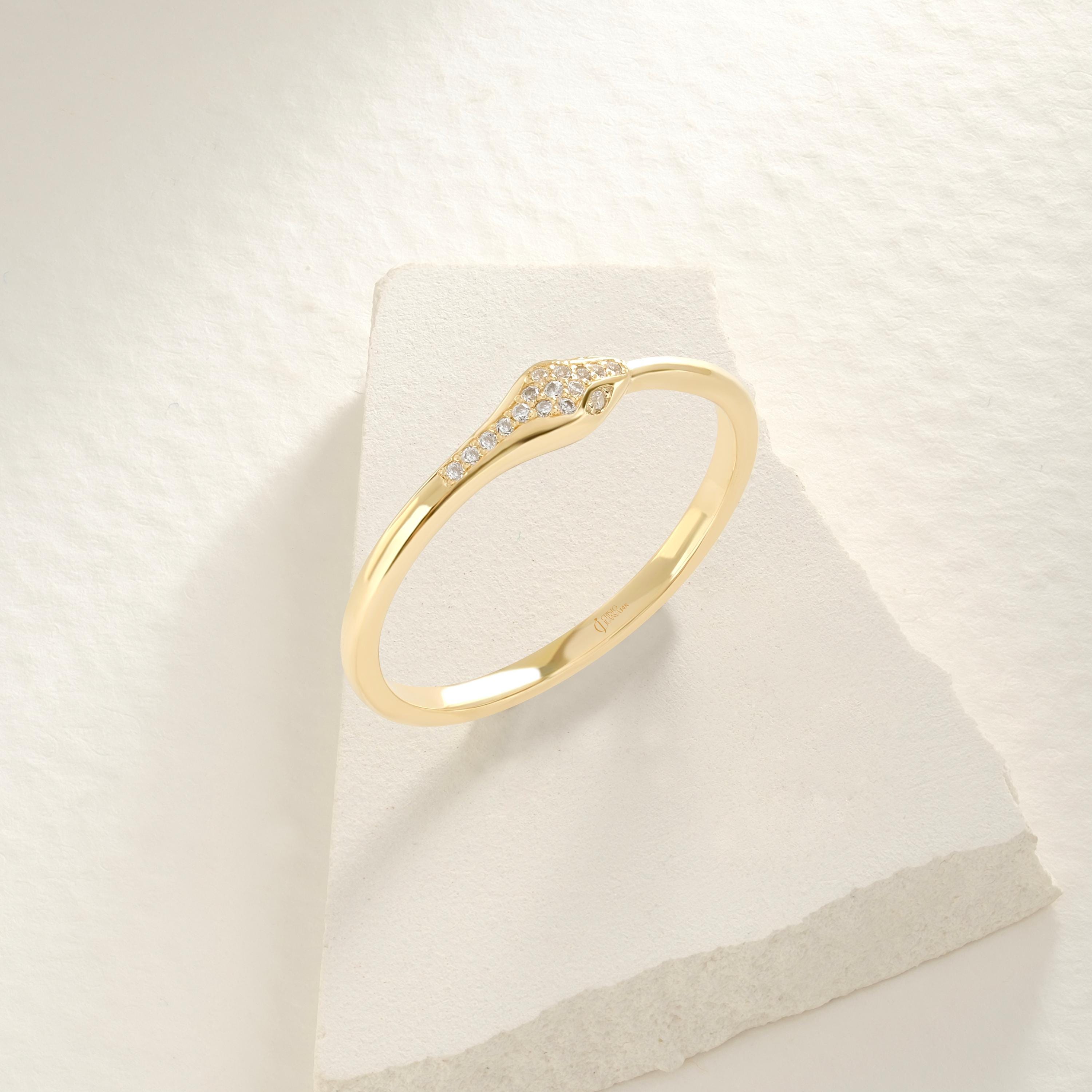 🐍 14K Gold Snake Ring with Diamond – Serpent Moissanite Gothic Band
Bold and symbolic, this dainty snake ring coils elegantly with shimmering stones across the head. A striking piece for lovers of gothic style, mythical symbolism, or unique minimalist jewelry.