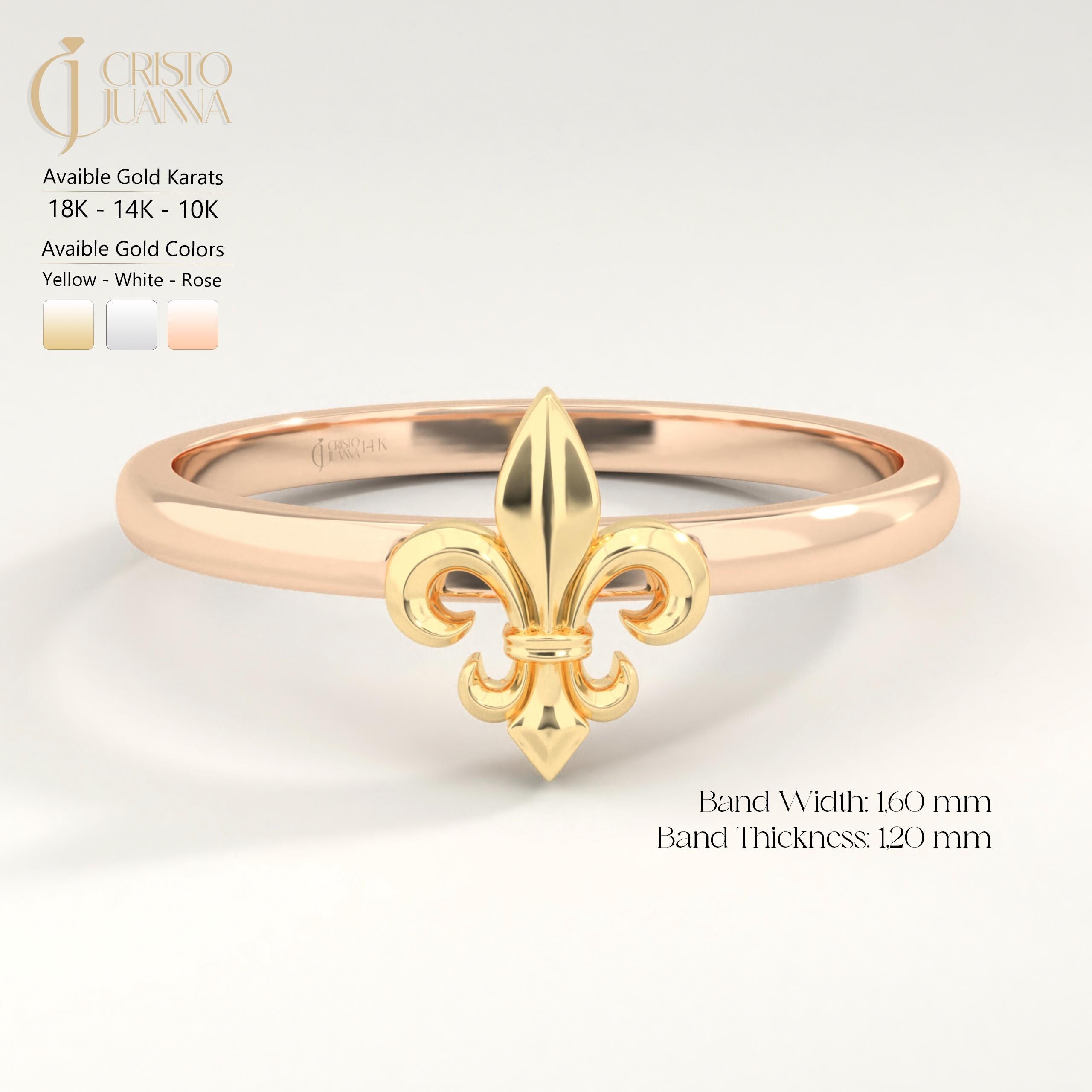 ⚜️ Two Tone Fleur De Lis Ring – 14K Solid Gold Vintage Band 💛
Symbolizing nobility and strength, this handcrafted Fleur-de-lis ring is a unique blend of antique charm and minimalist elegance. Its two-tone finish makes it a perfect keepsake for both women and men – ideal for daily wear, meaningful gifts, or even bold personal statements.