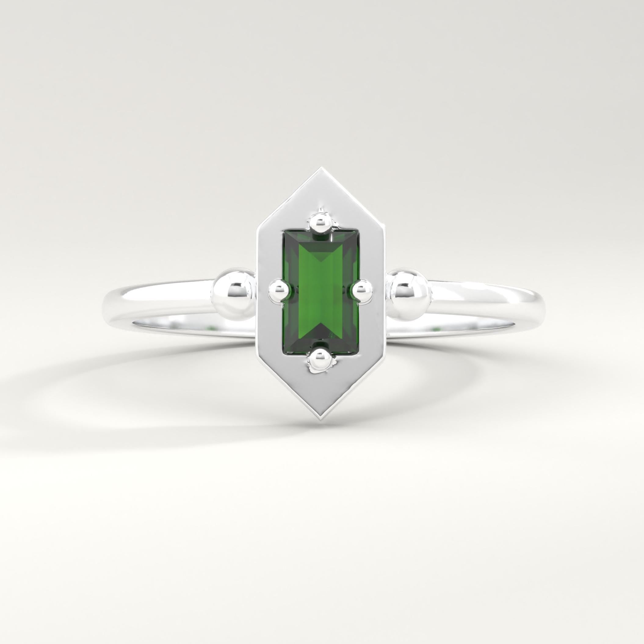 Baguette Emerald Ring – 14K Yellow Gold 💚✨
Elegant baguette-cut emerald ring in a sleek vertical design, perfect for stacking or wearing solo. A timeless birthstone piece that brings a pop of green to any jewelry collection, ideal for lovers of dainty yet striking rings. 💎